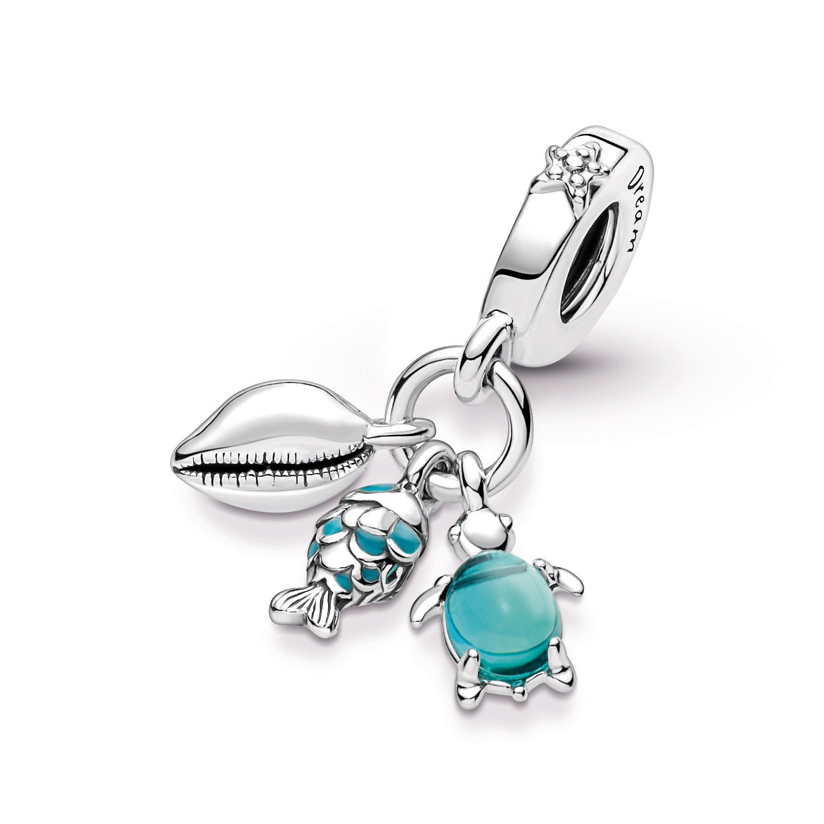 Fish, Sea Turtle & Conch Triple Dangle Charm