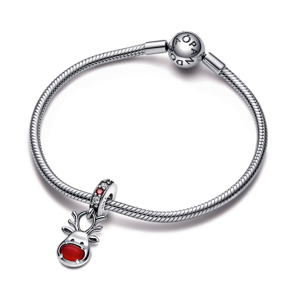 Red Nose Reindeer Murano Dangle Charm