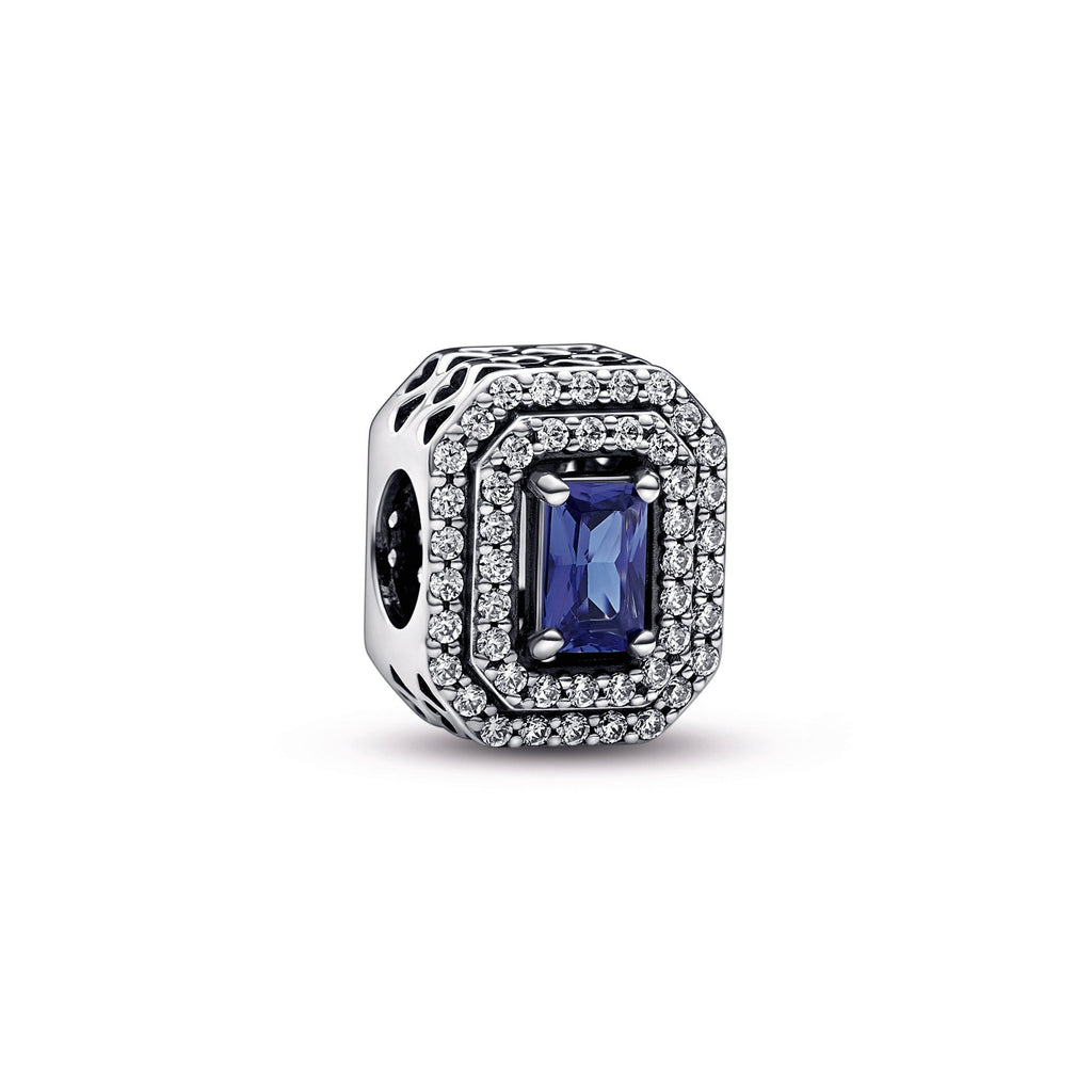 Blue Sparkling Levelled Rectangular Charm
