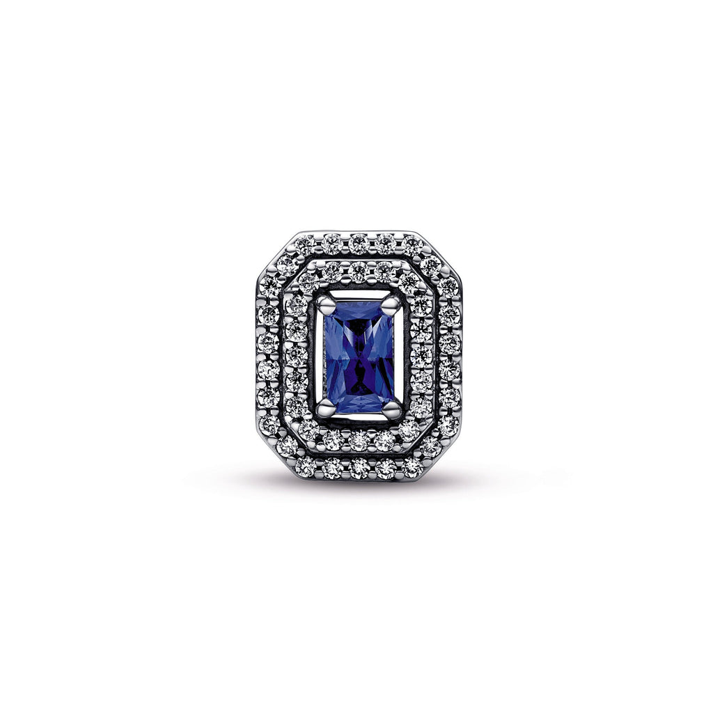 Blue Sparkling Levelled Rectangular Charm