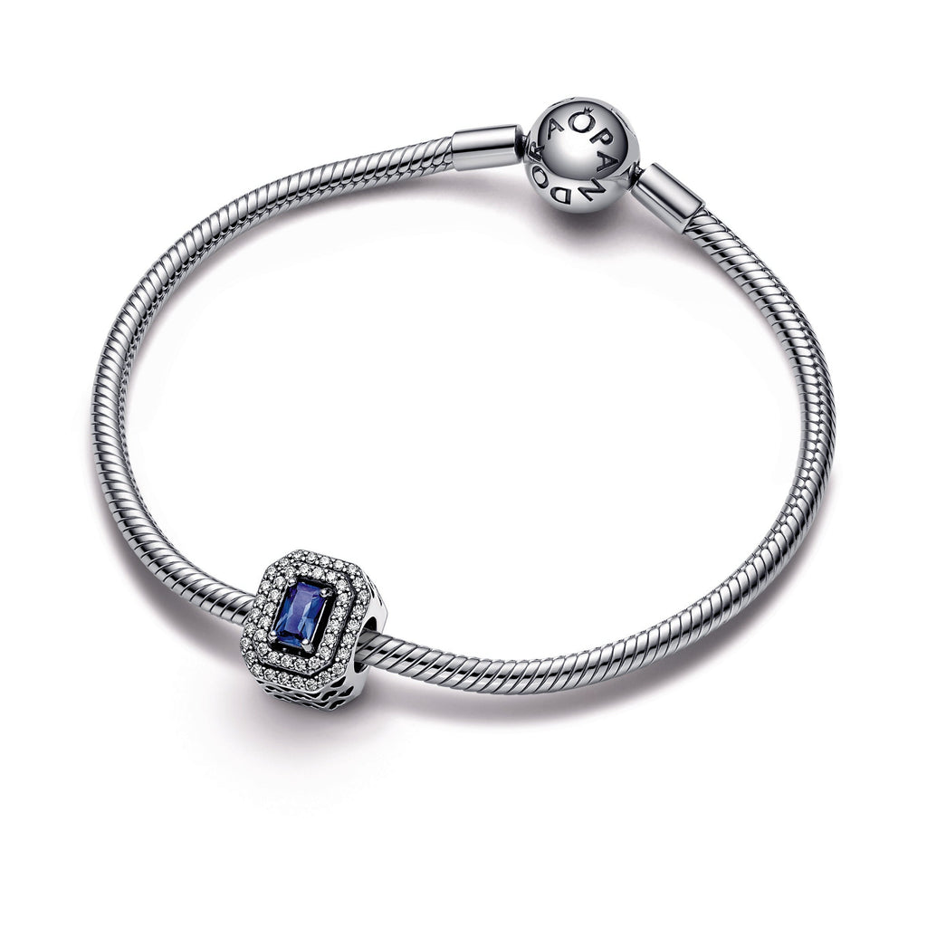 Blue Sparkling Levelled Rectangular Charm