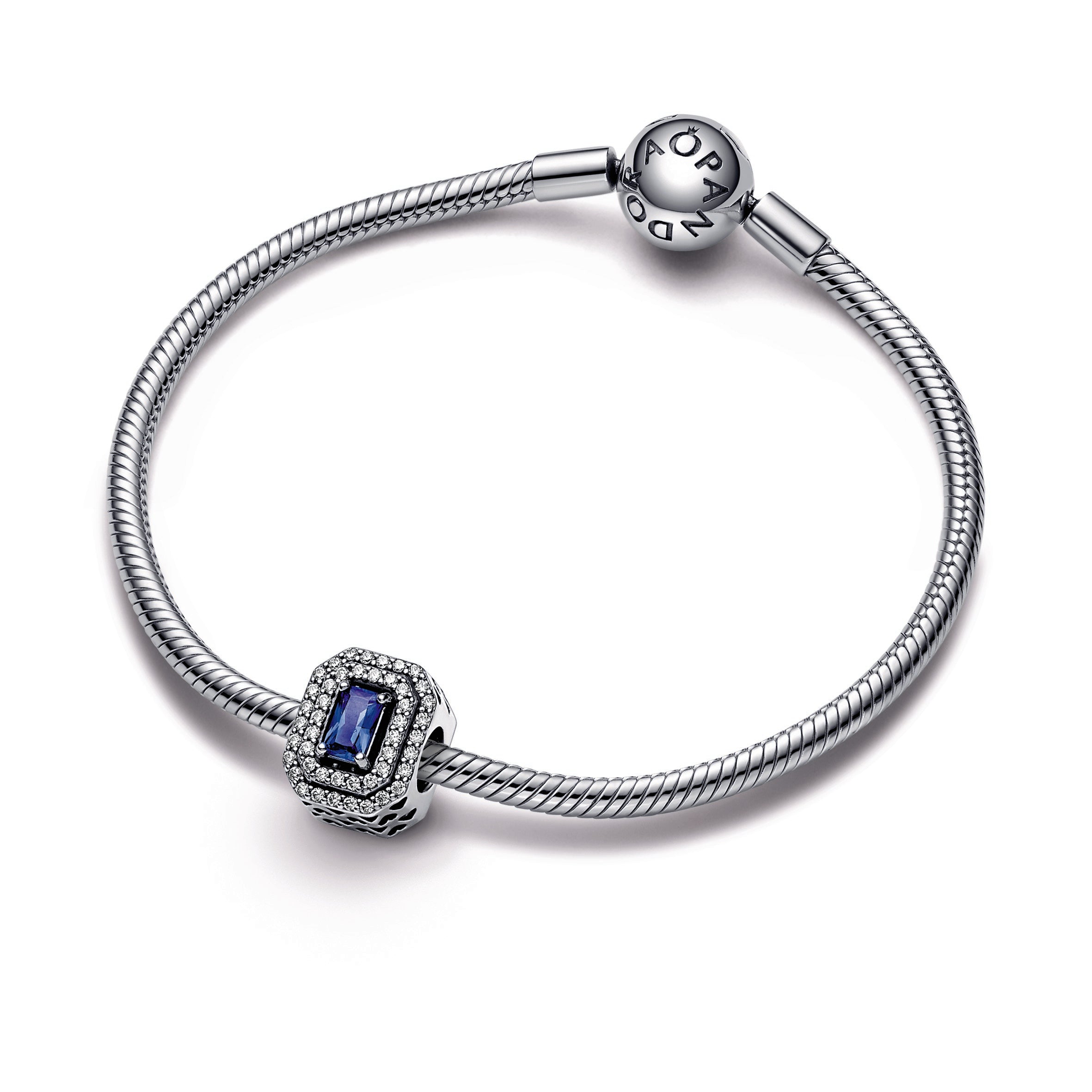 Blue Sparkling Levelled Rectangular Charm