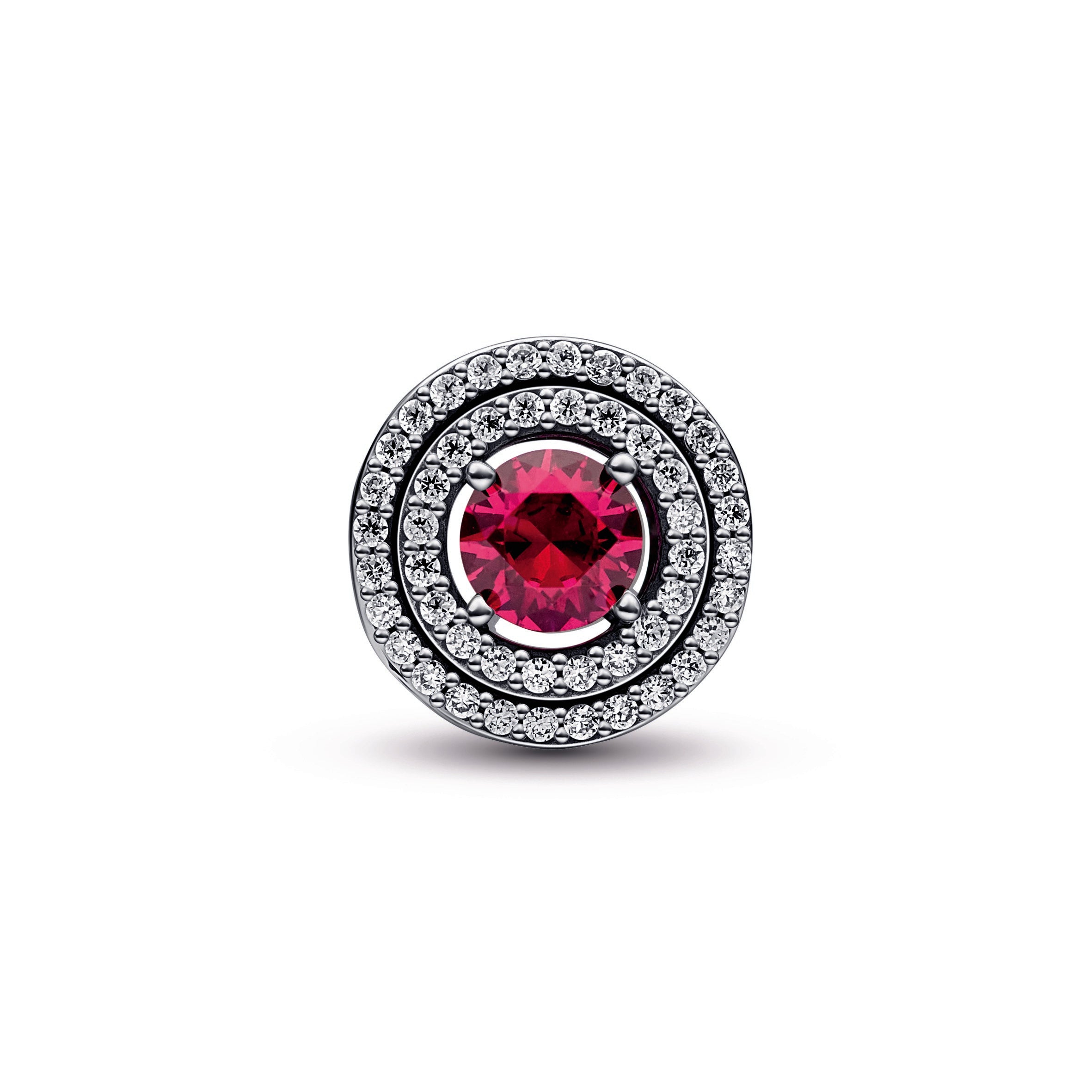 Red Sparkling Levelled Round Charm