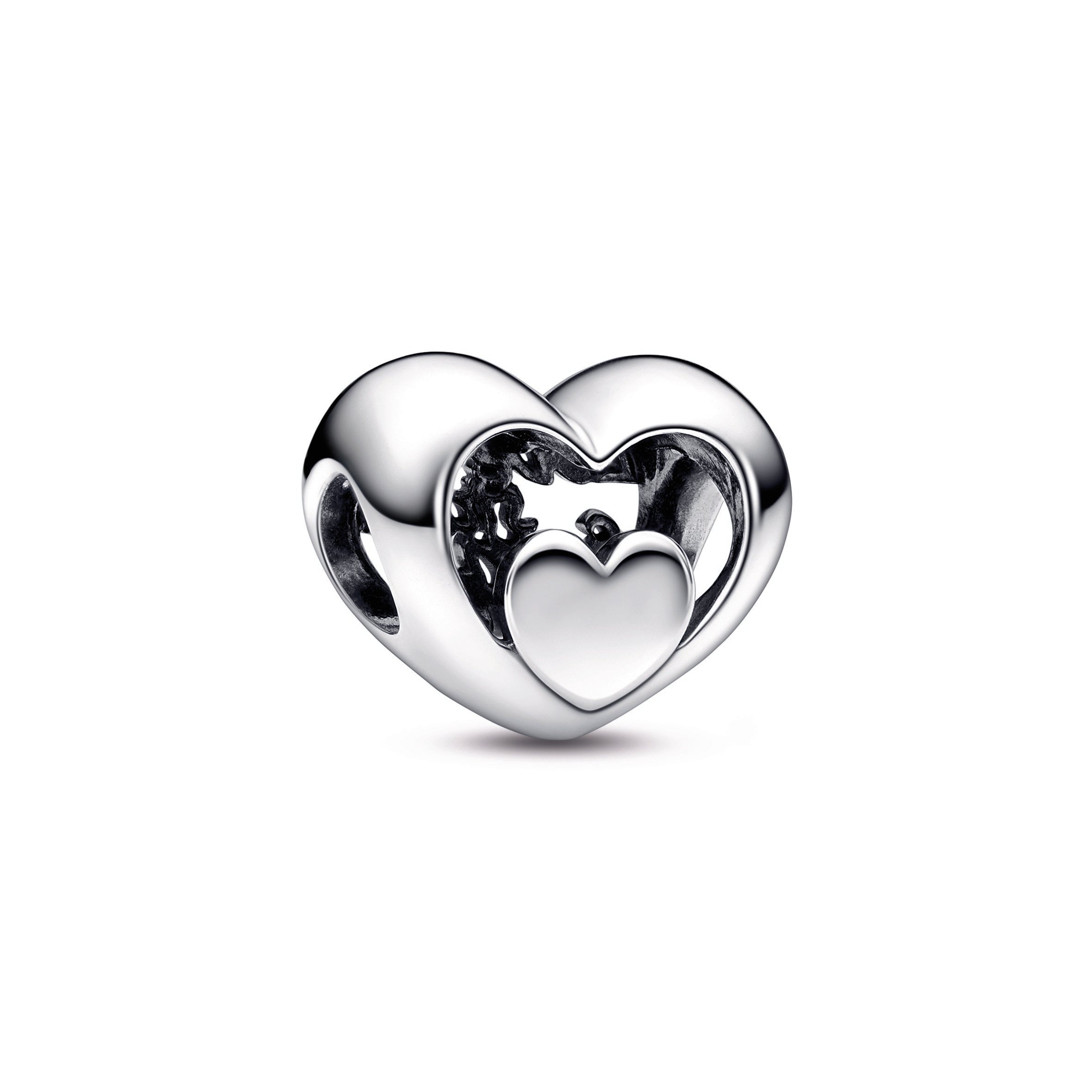 Openwork Heart & Script Charm