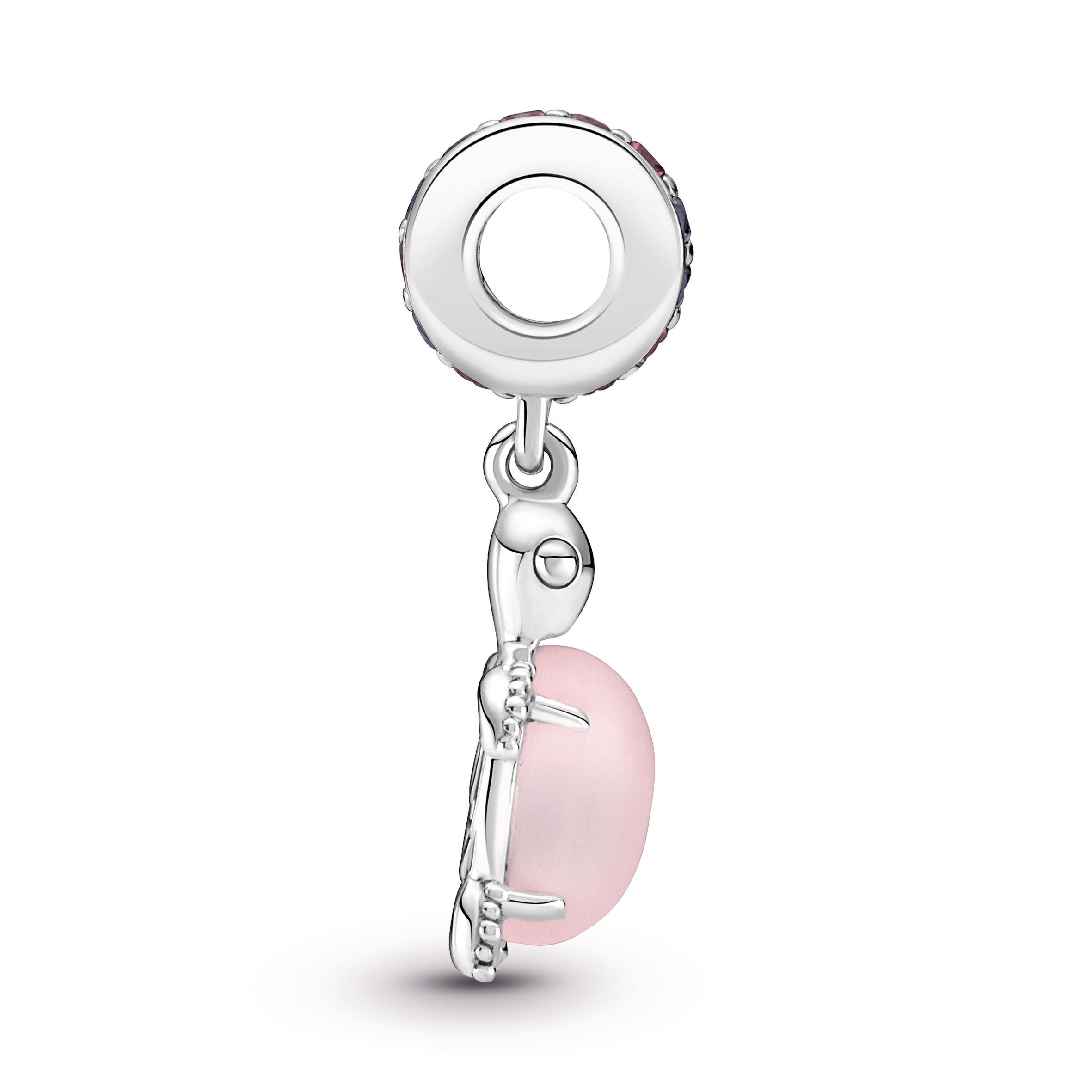 Murano Glass Pink Sea Turtle Dangle Charm