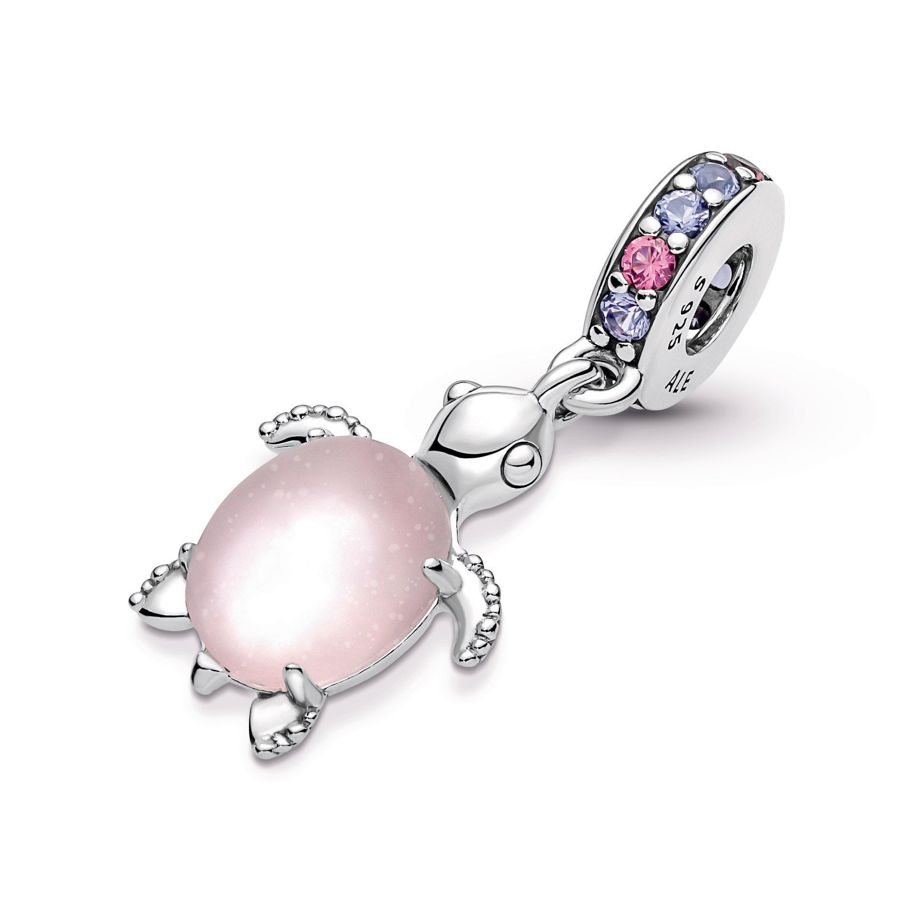 Murano Glass Pink Sea Turtle Dangle Charm