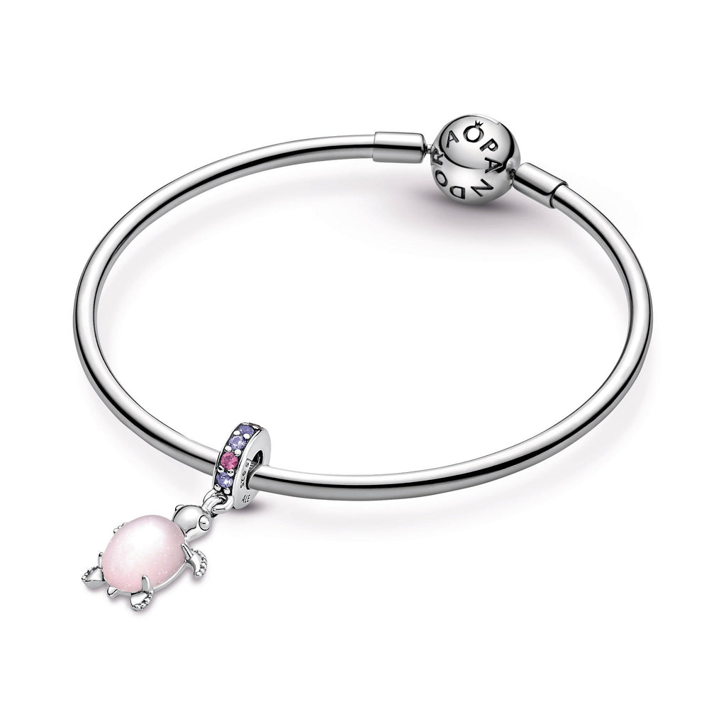 Murano Glass Pink Sea Turtle Dangle Charm