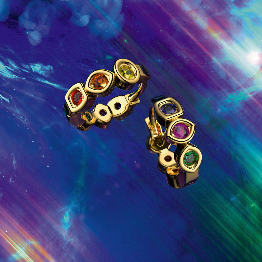 Marvel The Avengers Infinity Stones Hoop Earrings
