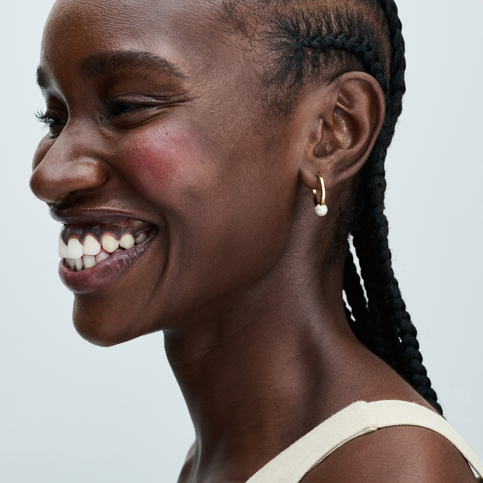 Treated Freshwater Cultured Pearl Hoop Earrings