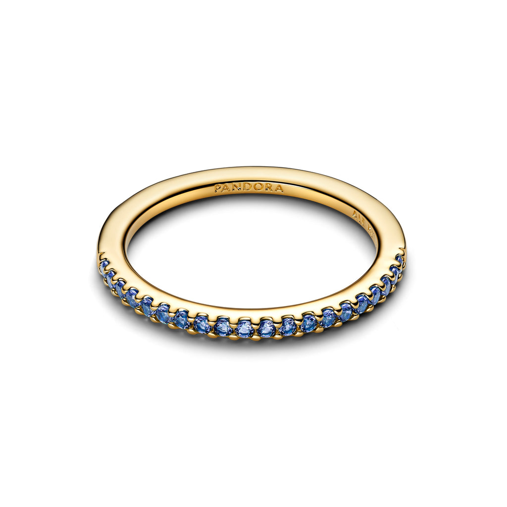 Sparkling Blue Half-Eternity Band Ring