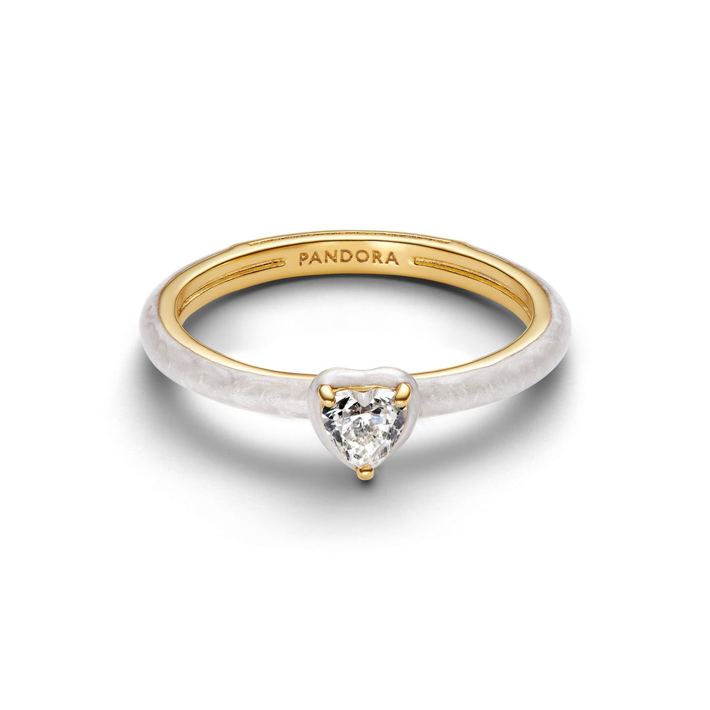 White Chakra Heart Ring