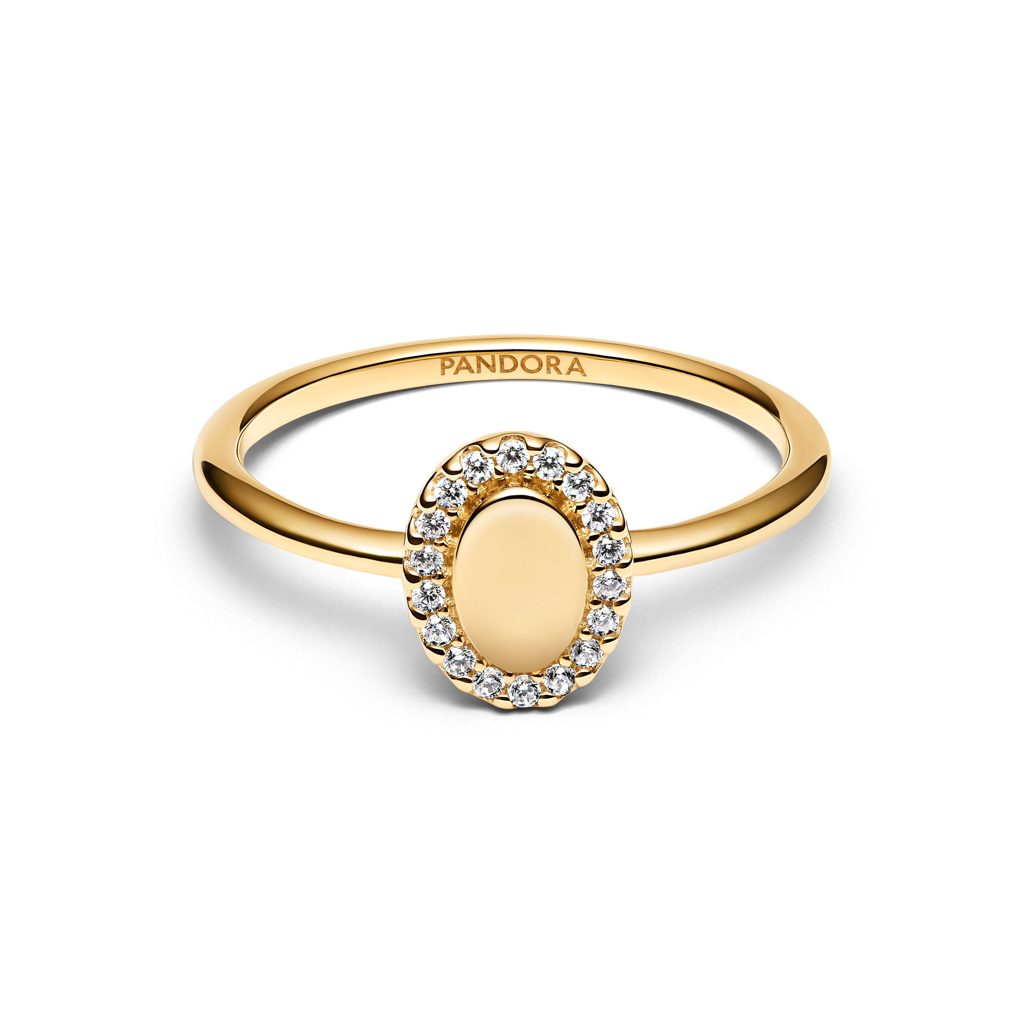 Engravable Oval Halo Ring
