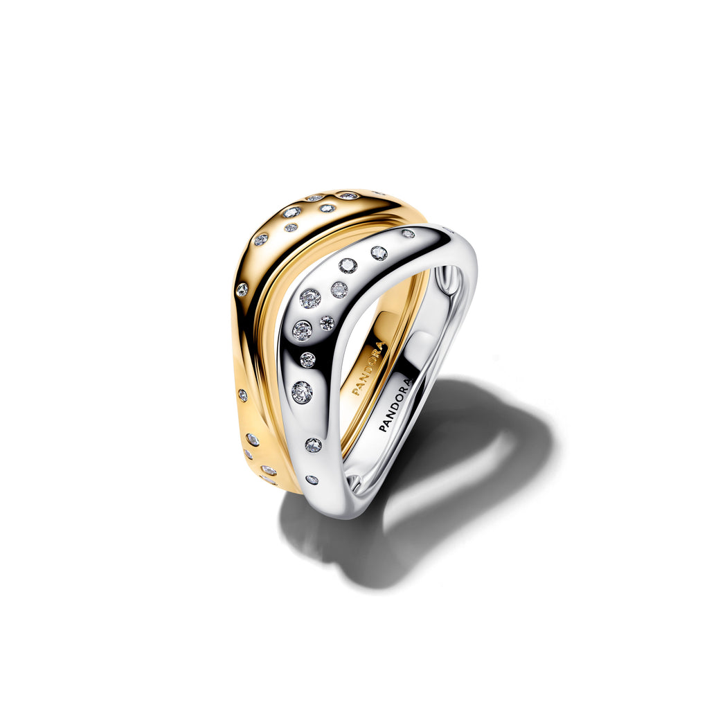 Organically Shaped Two-Tone Stacking Rings