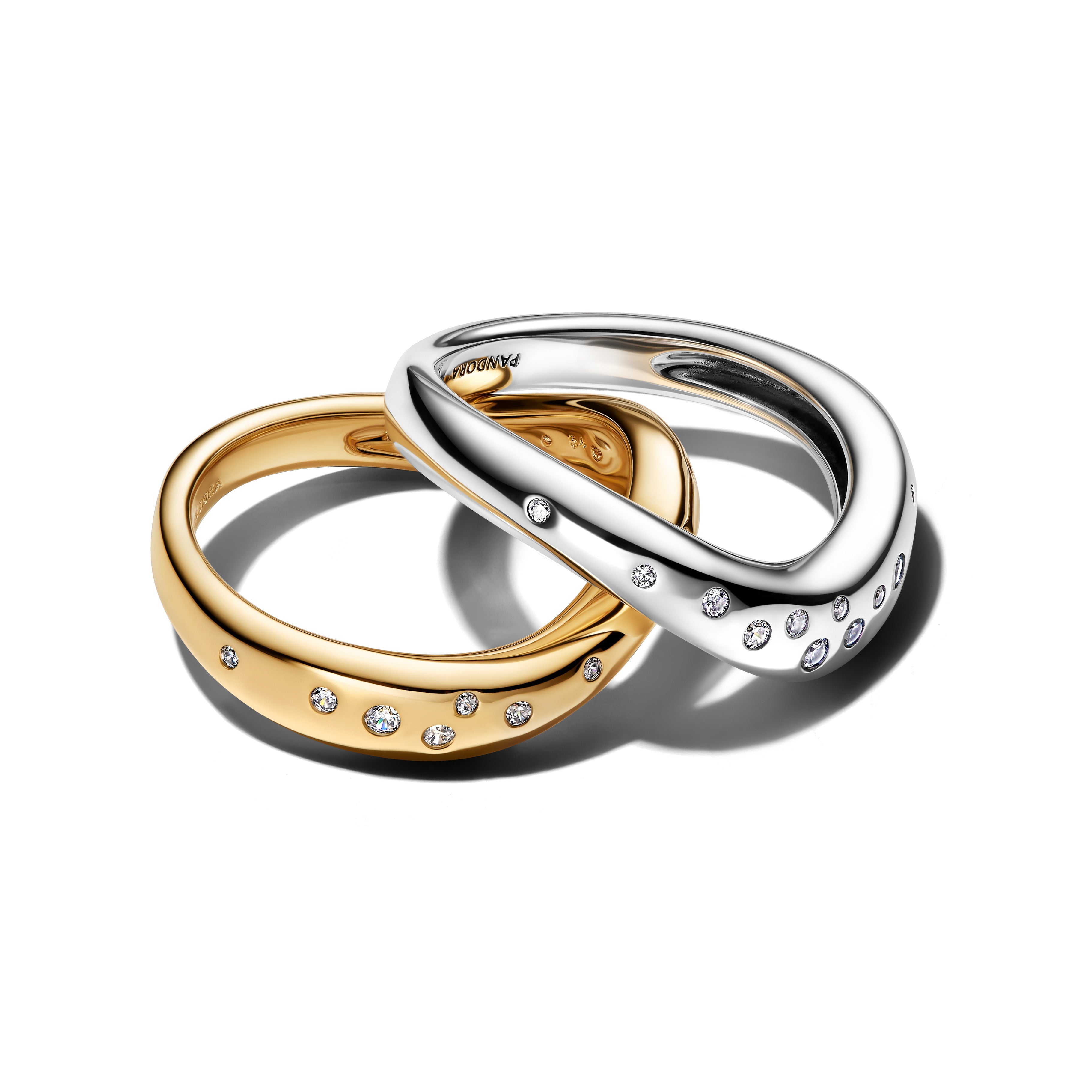 Organically Shaped Two-Tone Stacking Rings