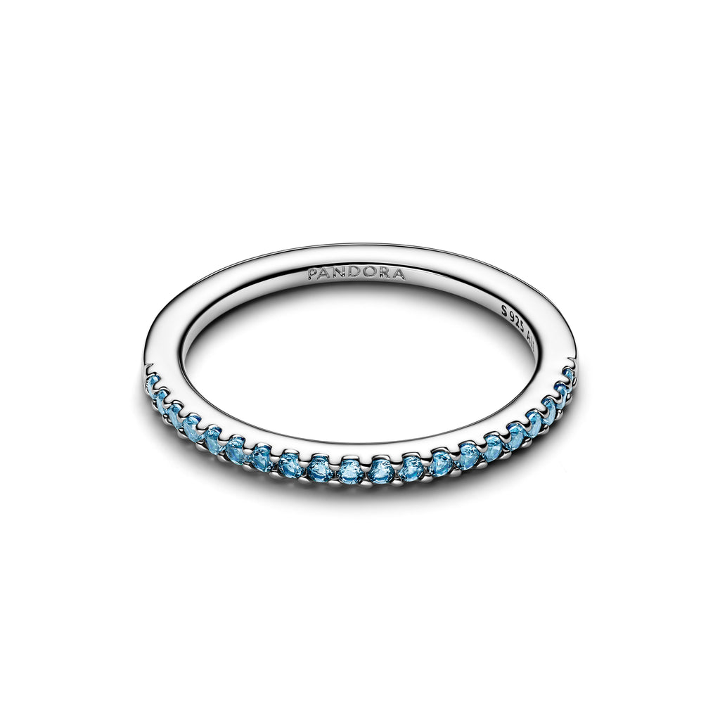Sparkling Aquamarine Half-Eternity Band Ring