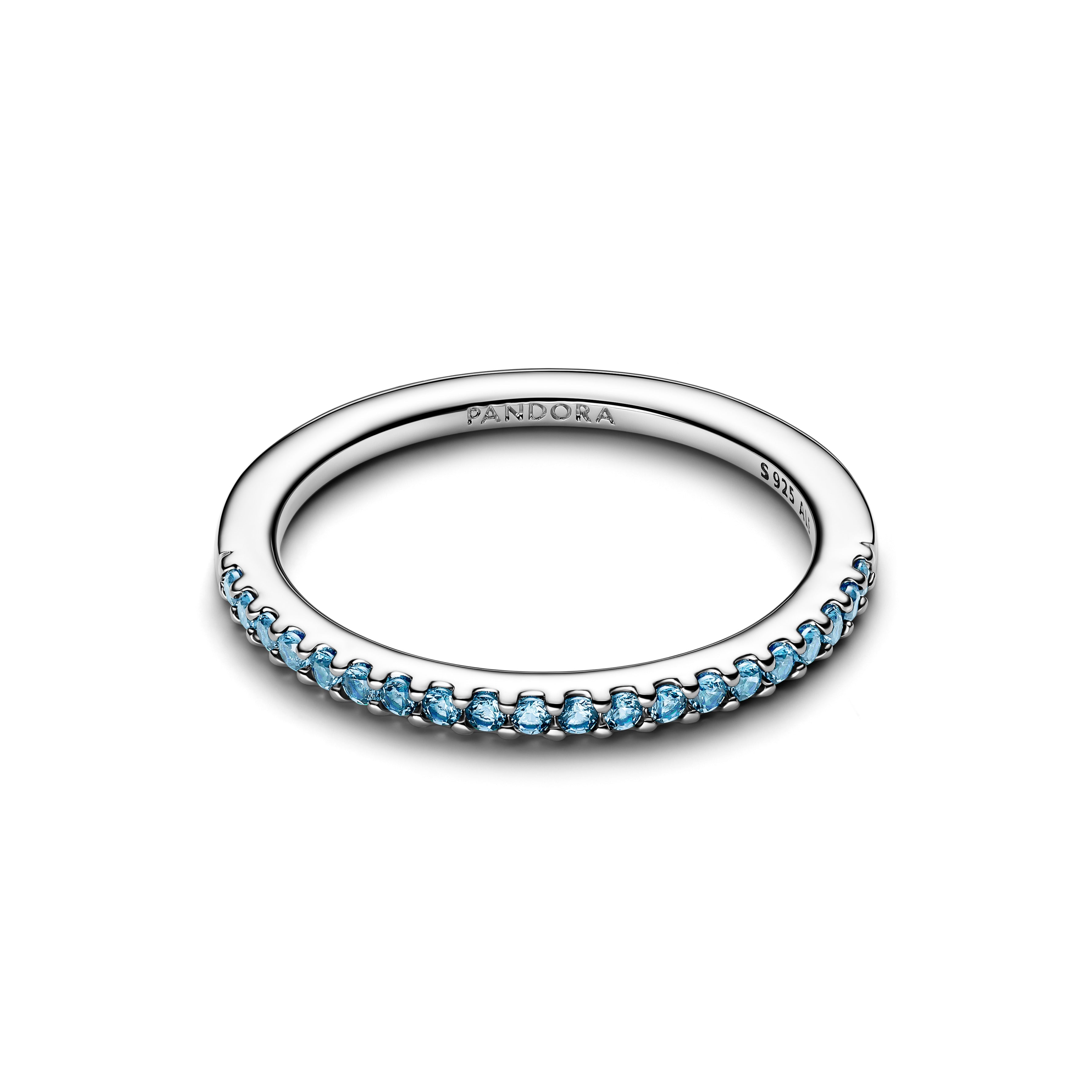 Sparkling Aquamarine Half-Eternity Band Ring