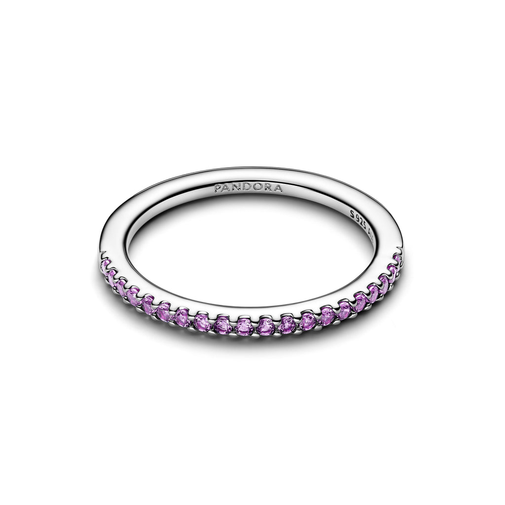Sparkling Purple Half-Eternity Band Ring