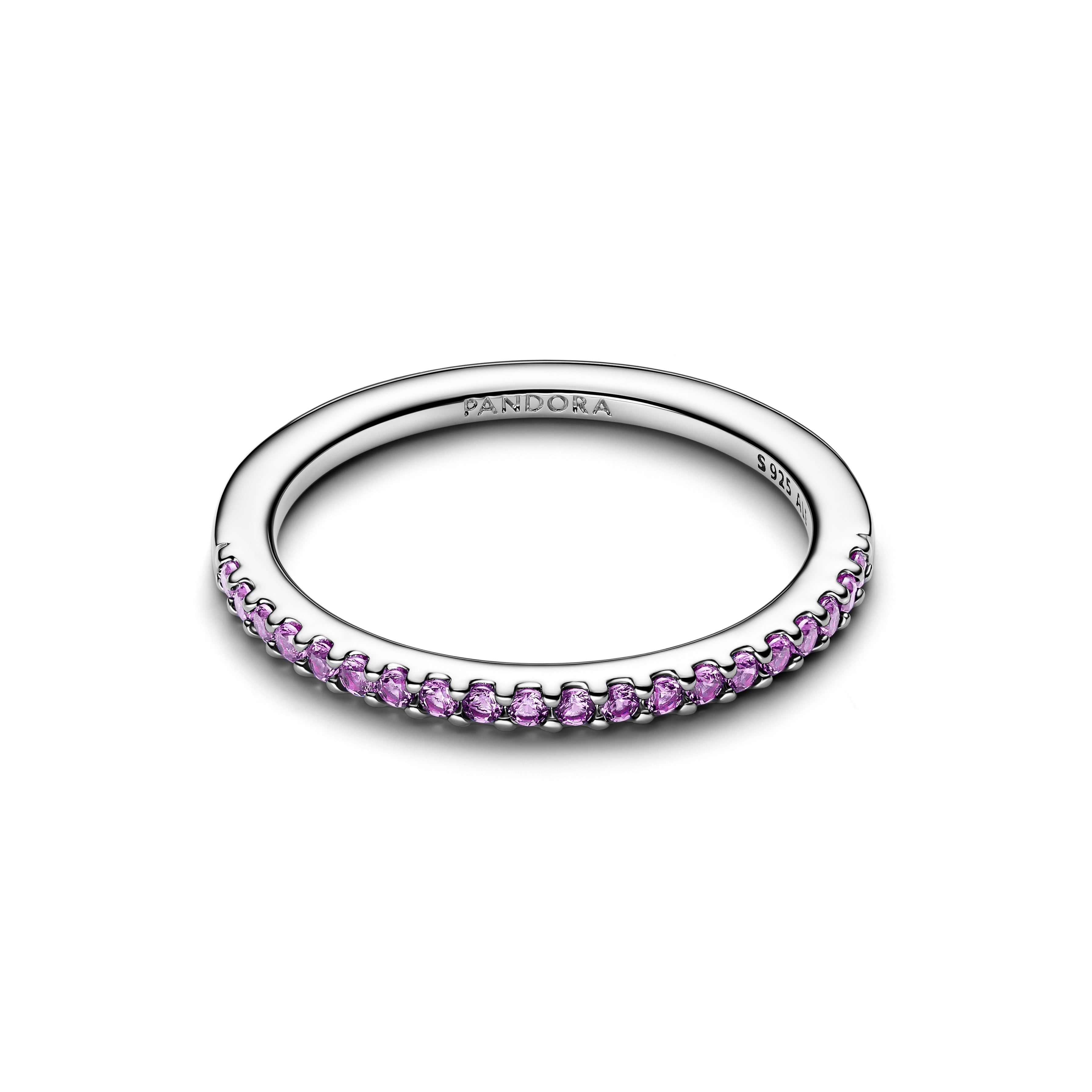 Sparkling Purple Half-Eternity Band Ring