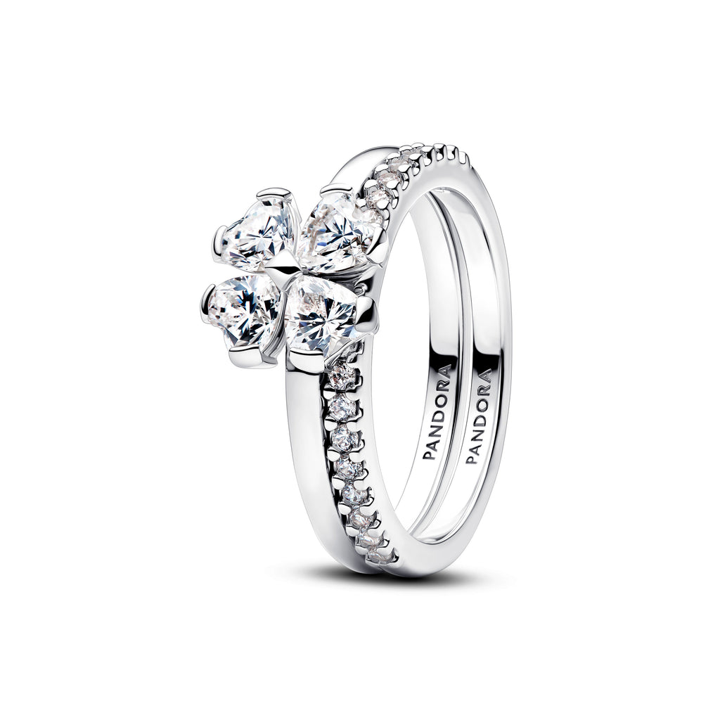 Sparkling Lucky Clover Splittable Ring