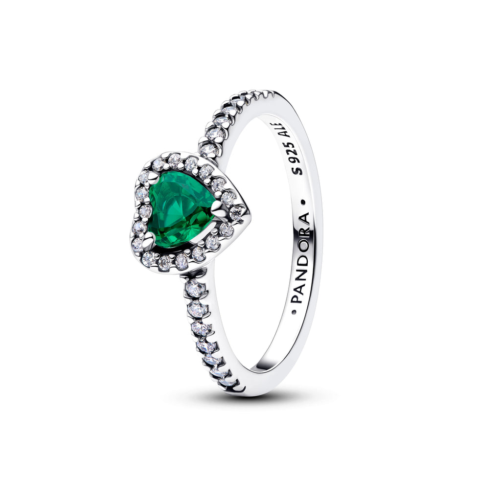 Elevated Royal Green Heart Ring
