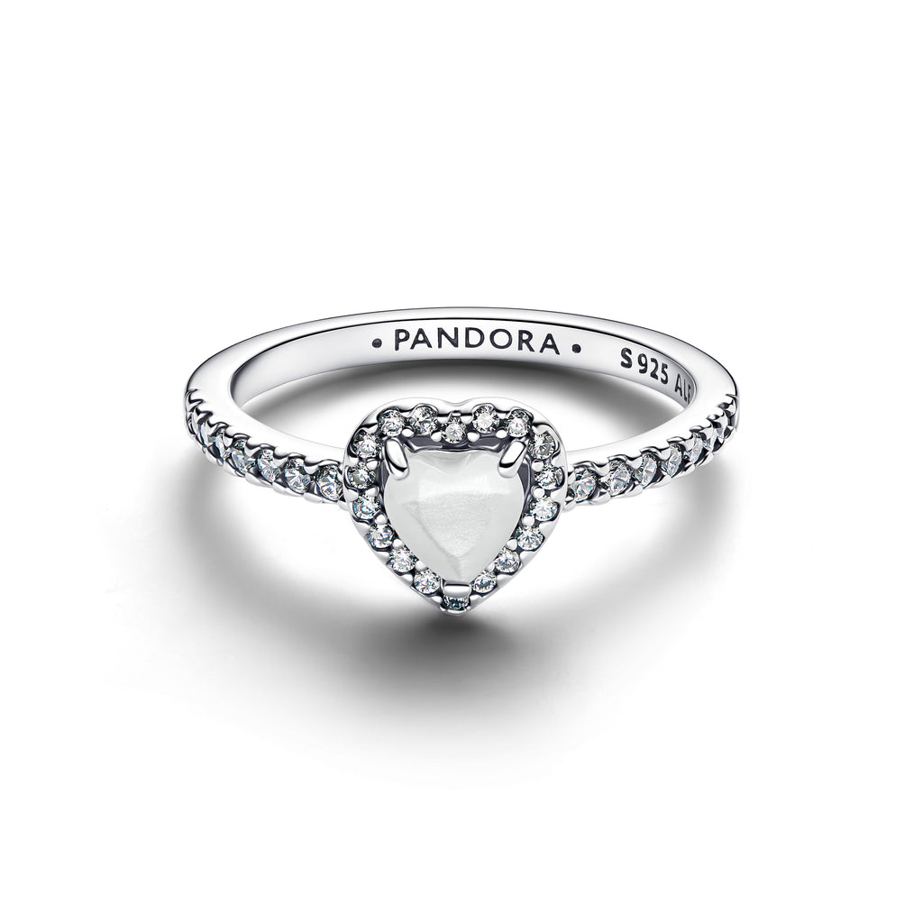 Elevated White Heart Ring
