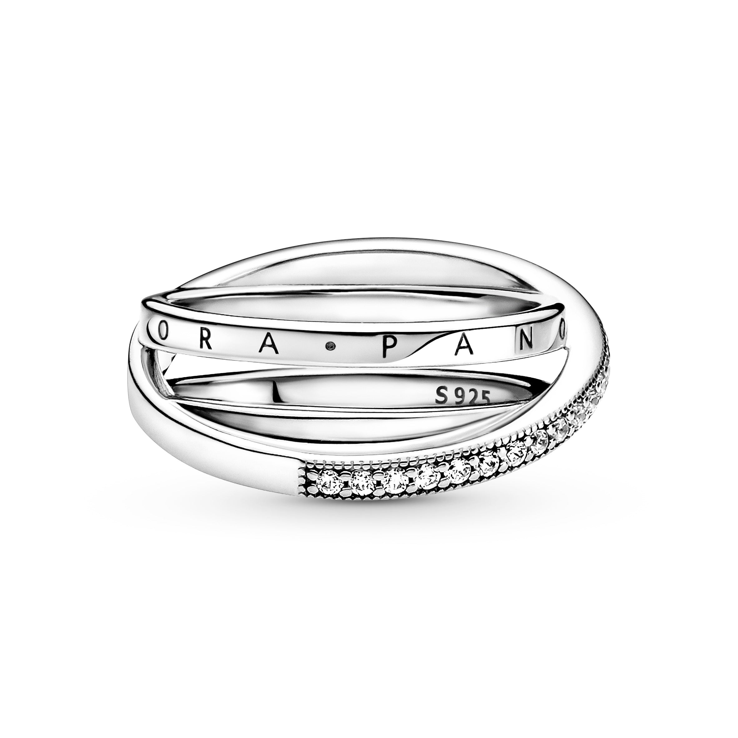 Crossover Pavé Triple Band Ring