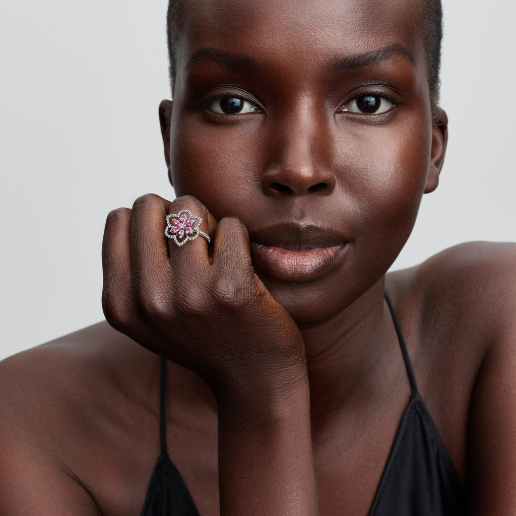 Double Flower Cocktail Ring