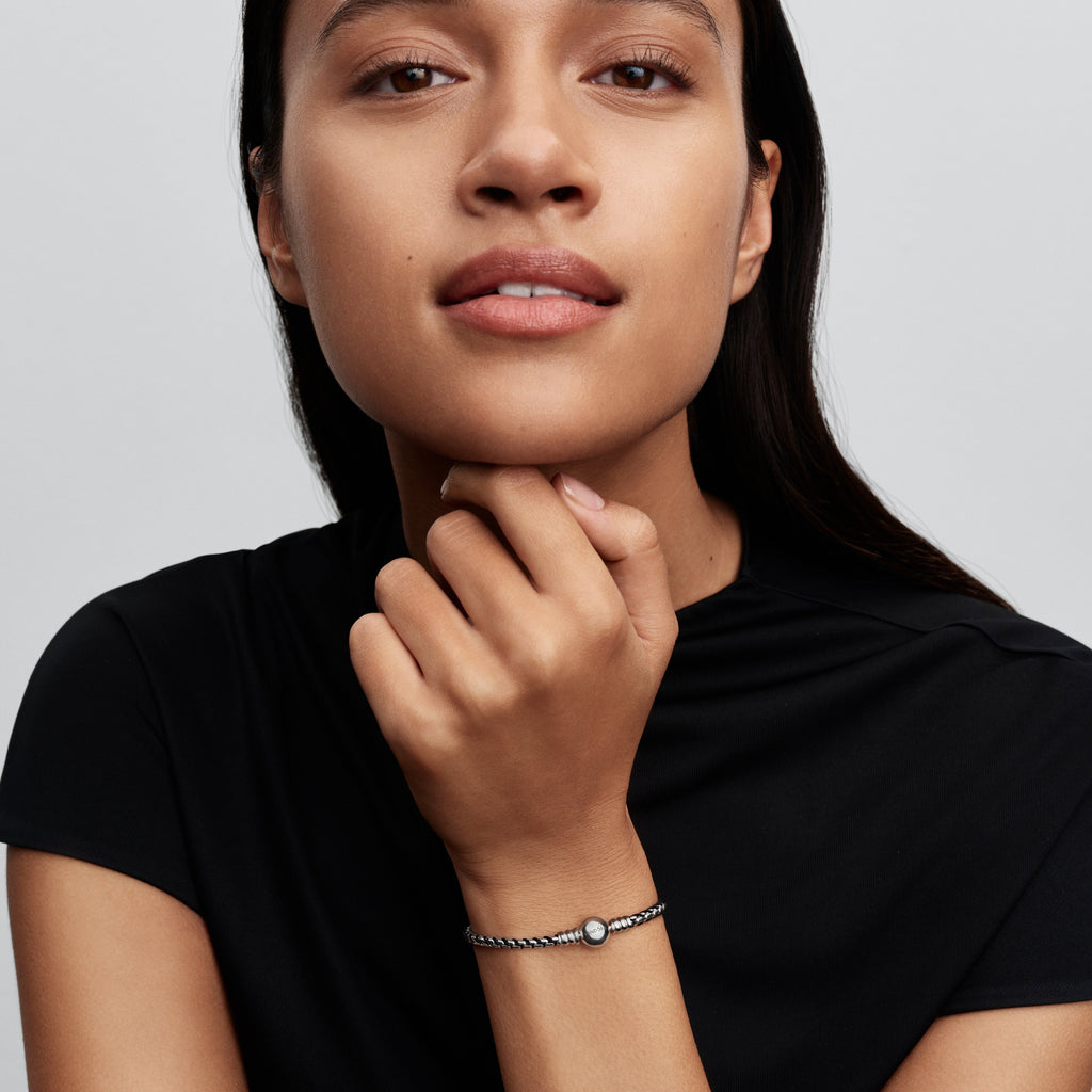 Black Cord Box Chain Bracelet