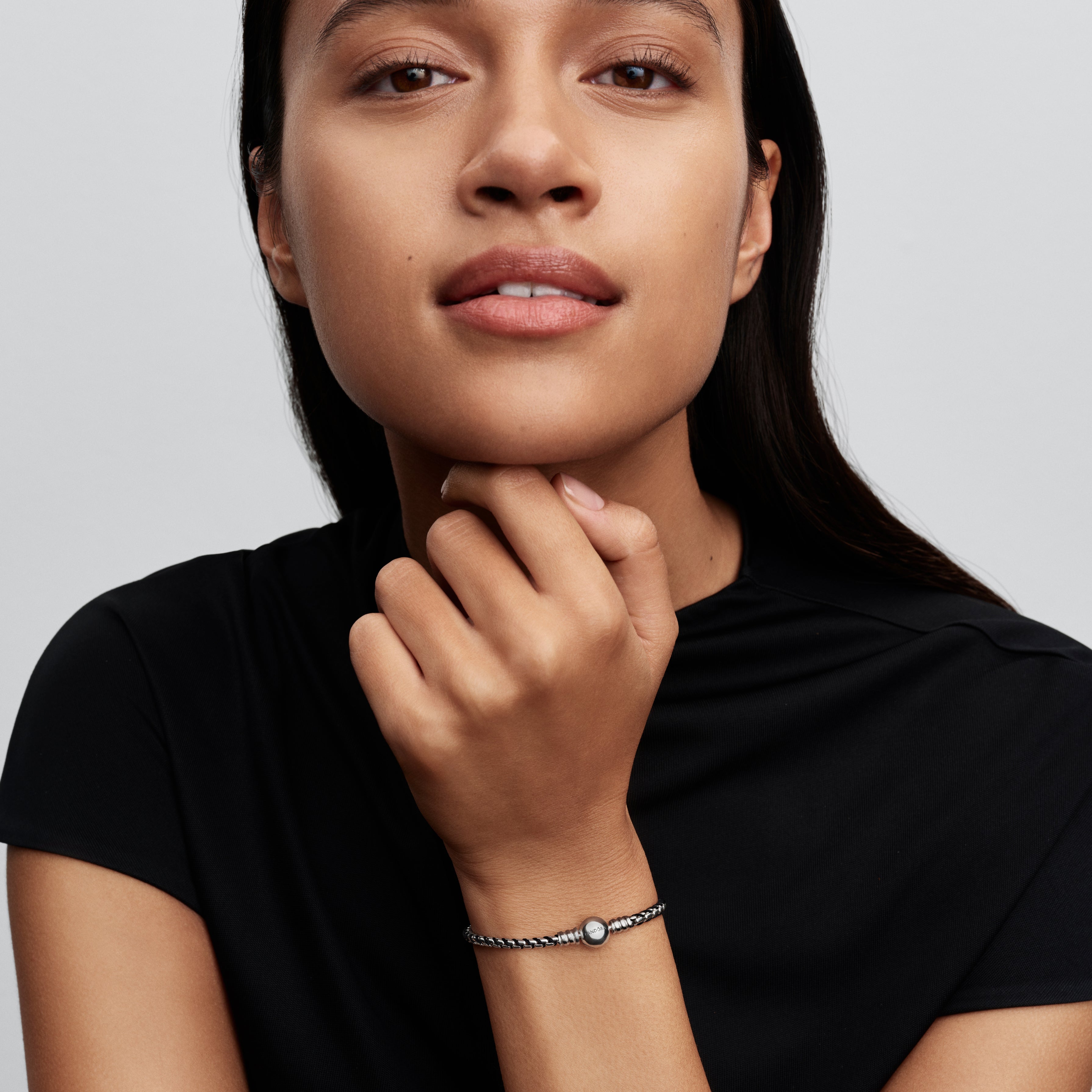 Black Cord Box Chain Bracelet