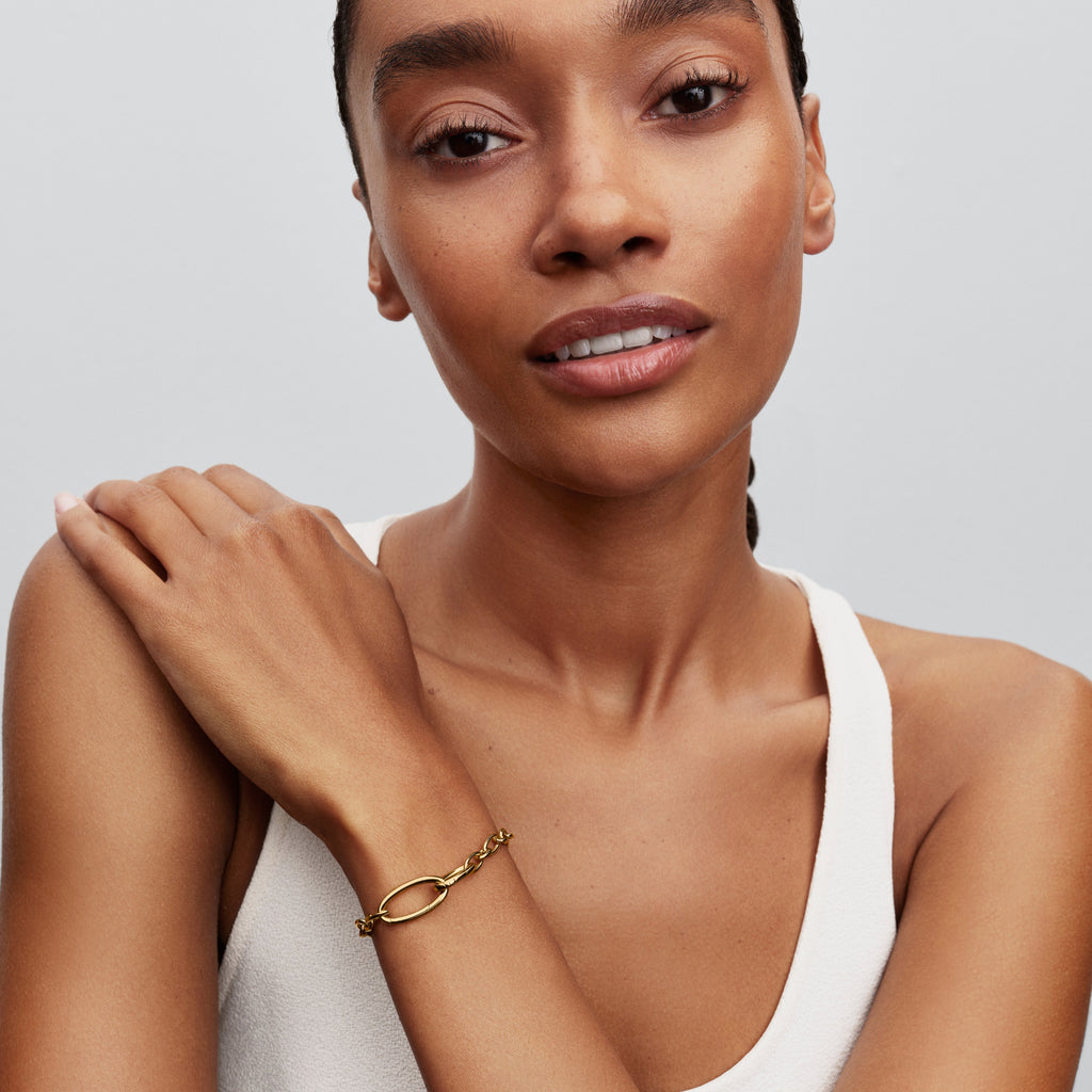 Openable Oval Link Chain Bracelet