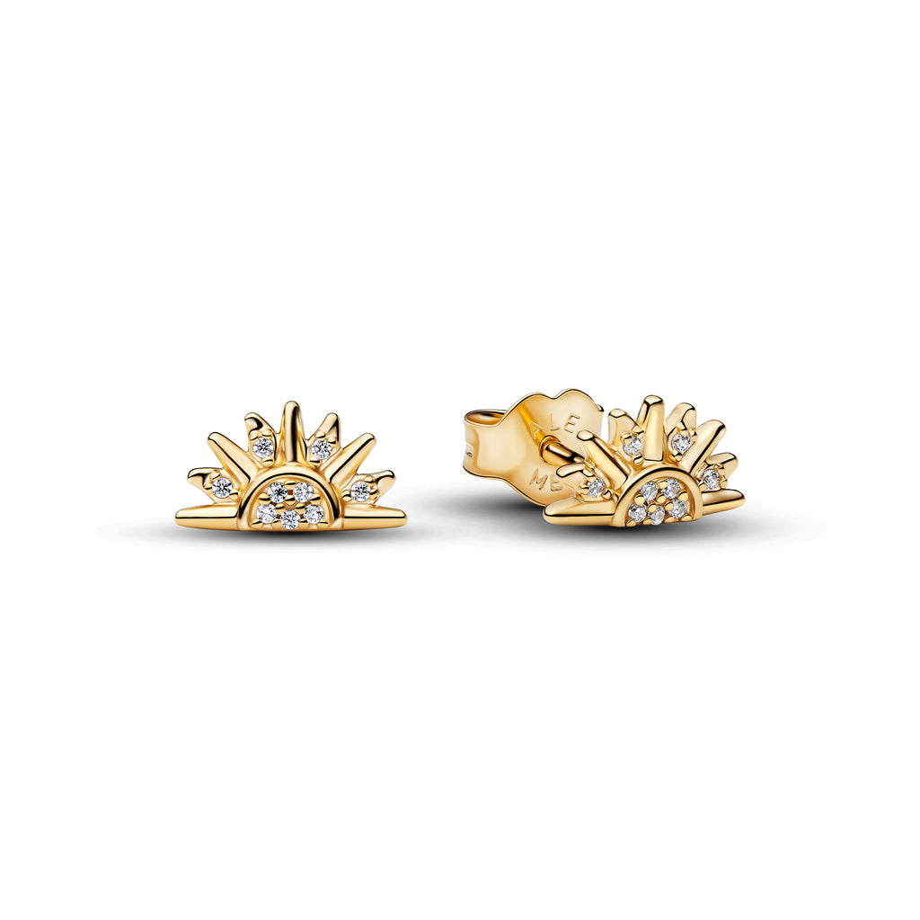 Celestial Sparkling Sun Stud Earrings