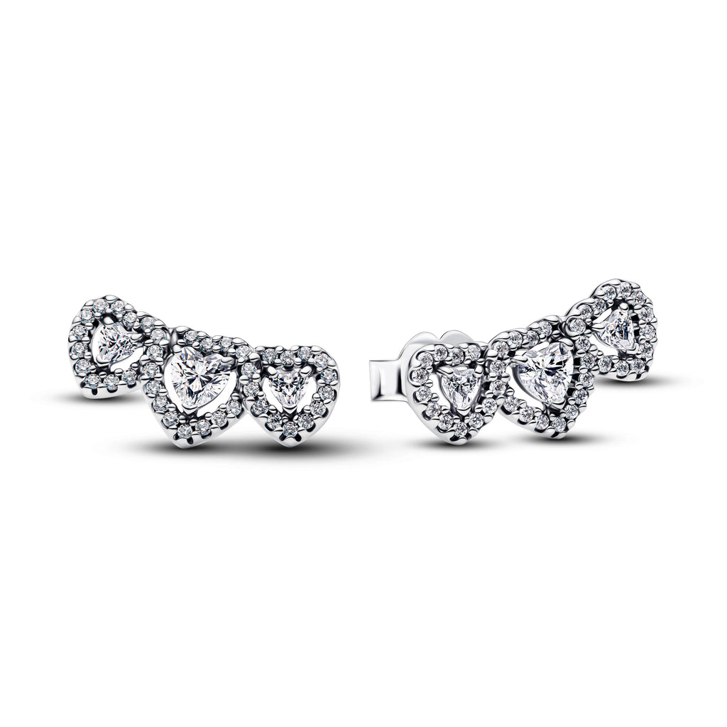 Halo Heart Trilogy Stud Earrings