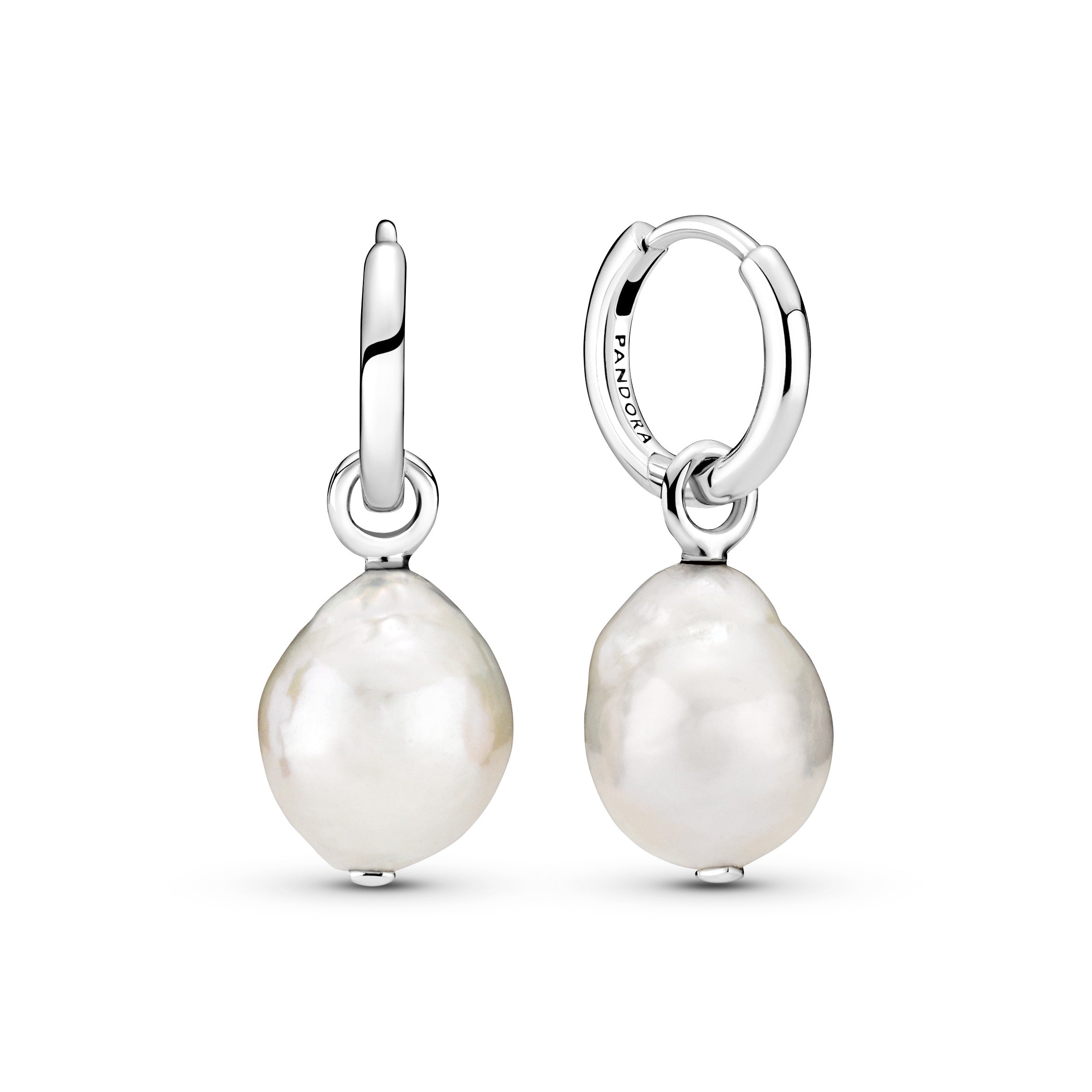 Freshwater Cultured Baroque Pearl Hoop Earrings