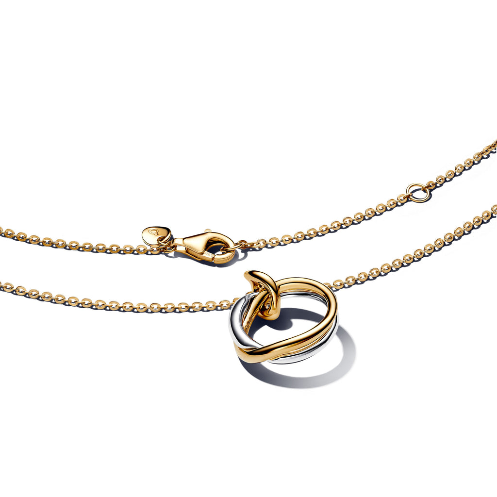 Organically Shaped Two-Tone Pendant Necklace