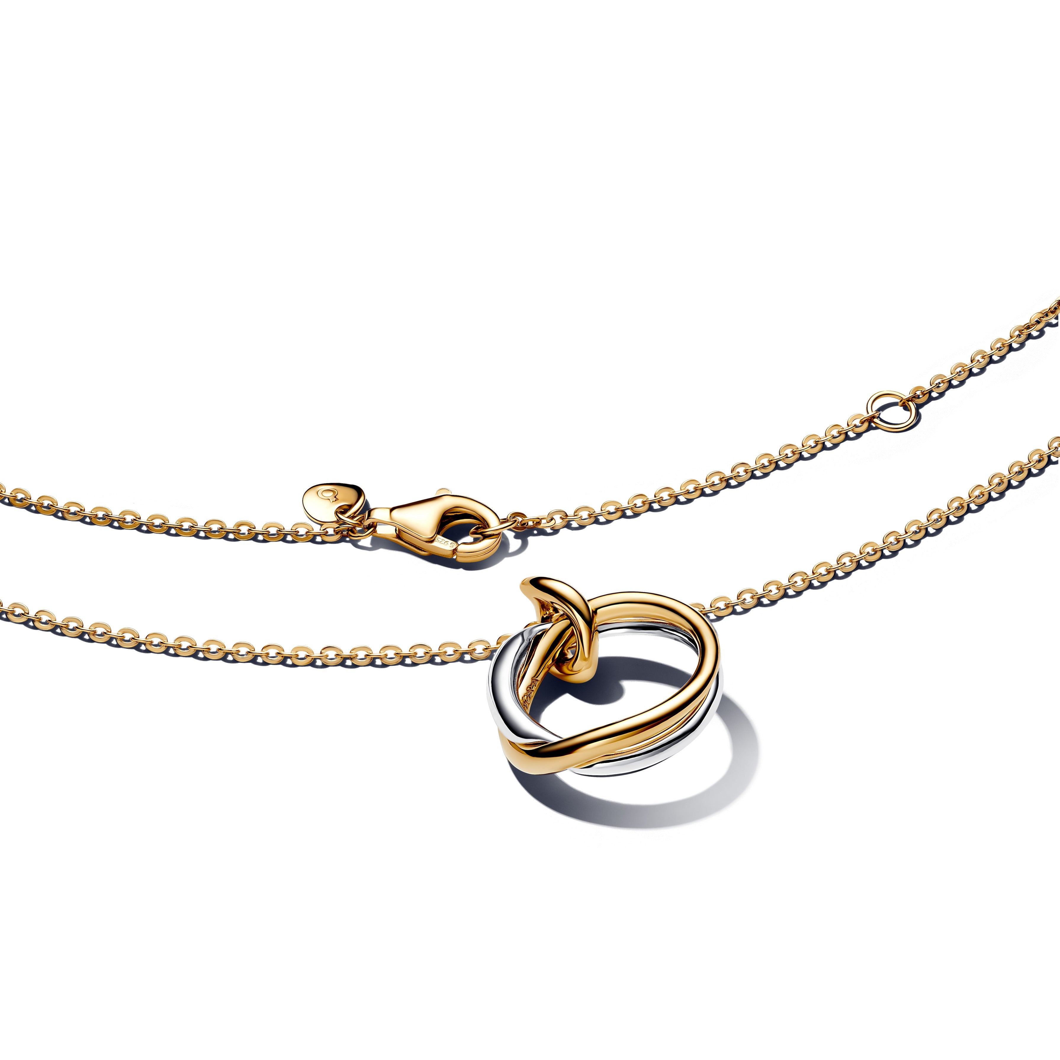 Organically Shaped Two-Tone Pendant Necklace