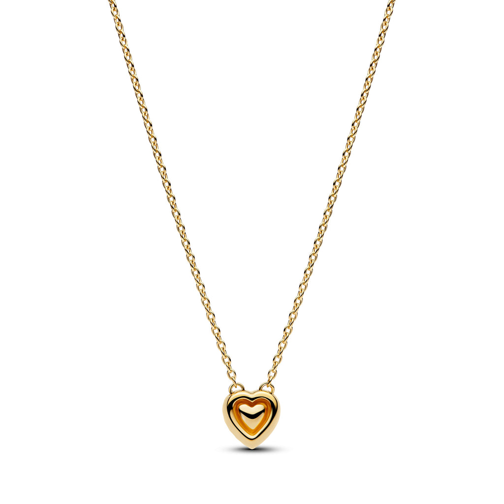 Engravable Heart Halo Collier Necklace