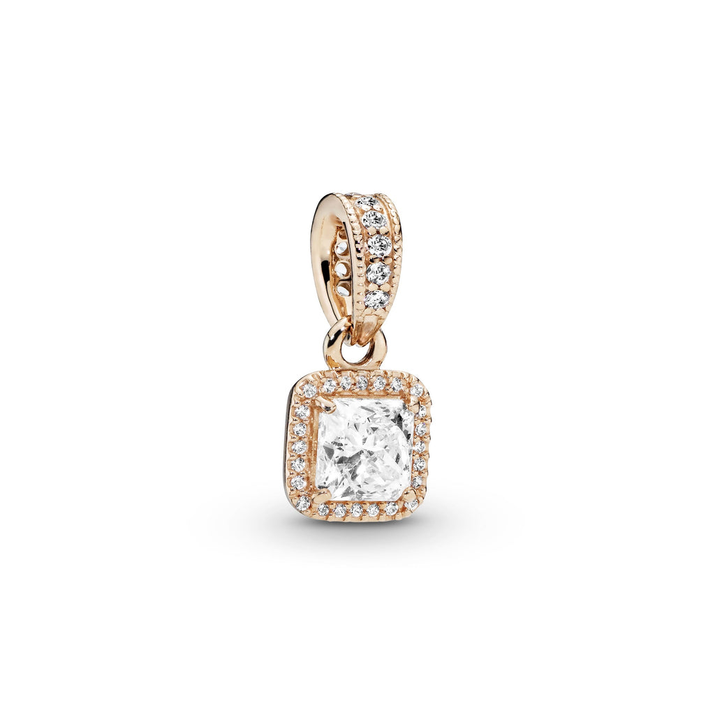 Square Sparkle Halo Pendant