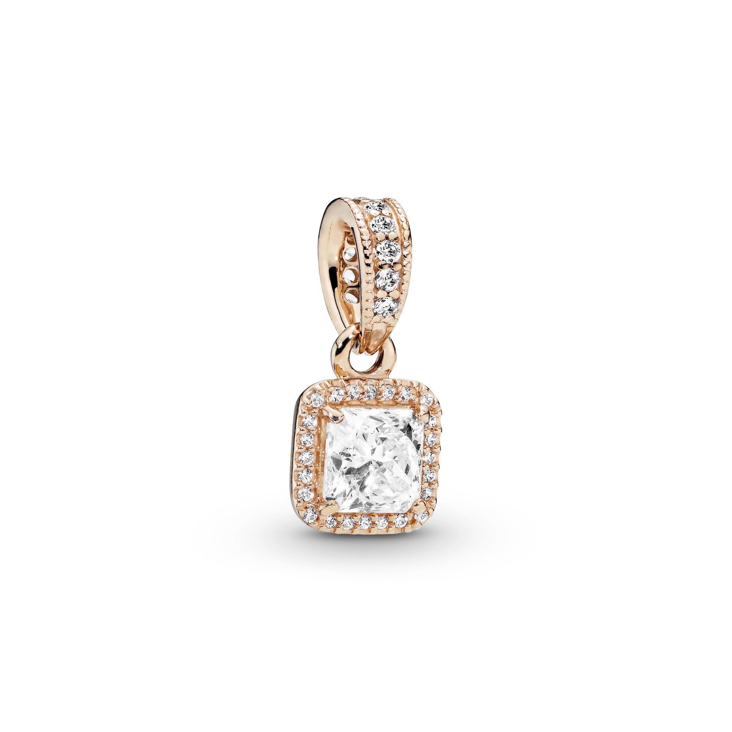 Square Sparkle Halo Pendant