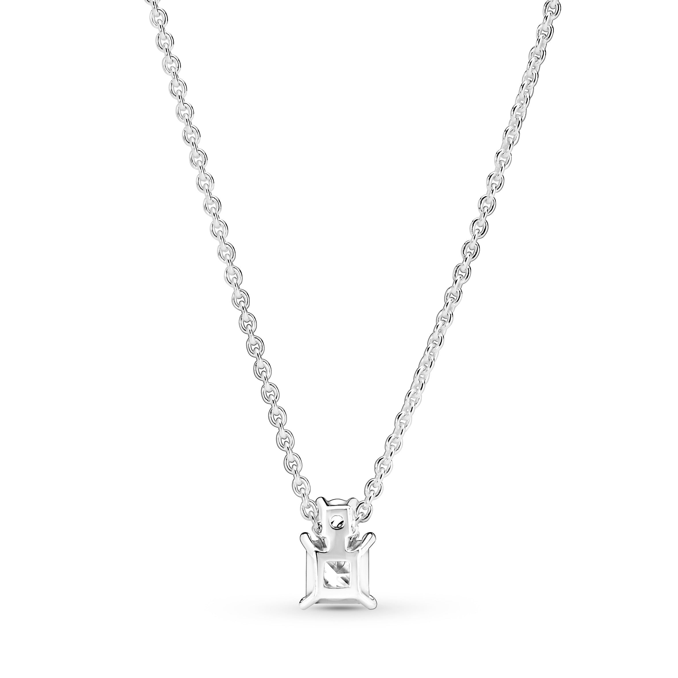Sparkling Collier Round & Square Pendant Necklace