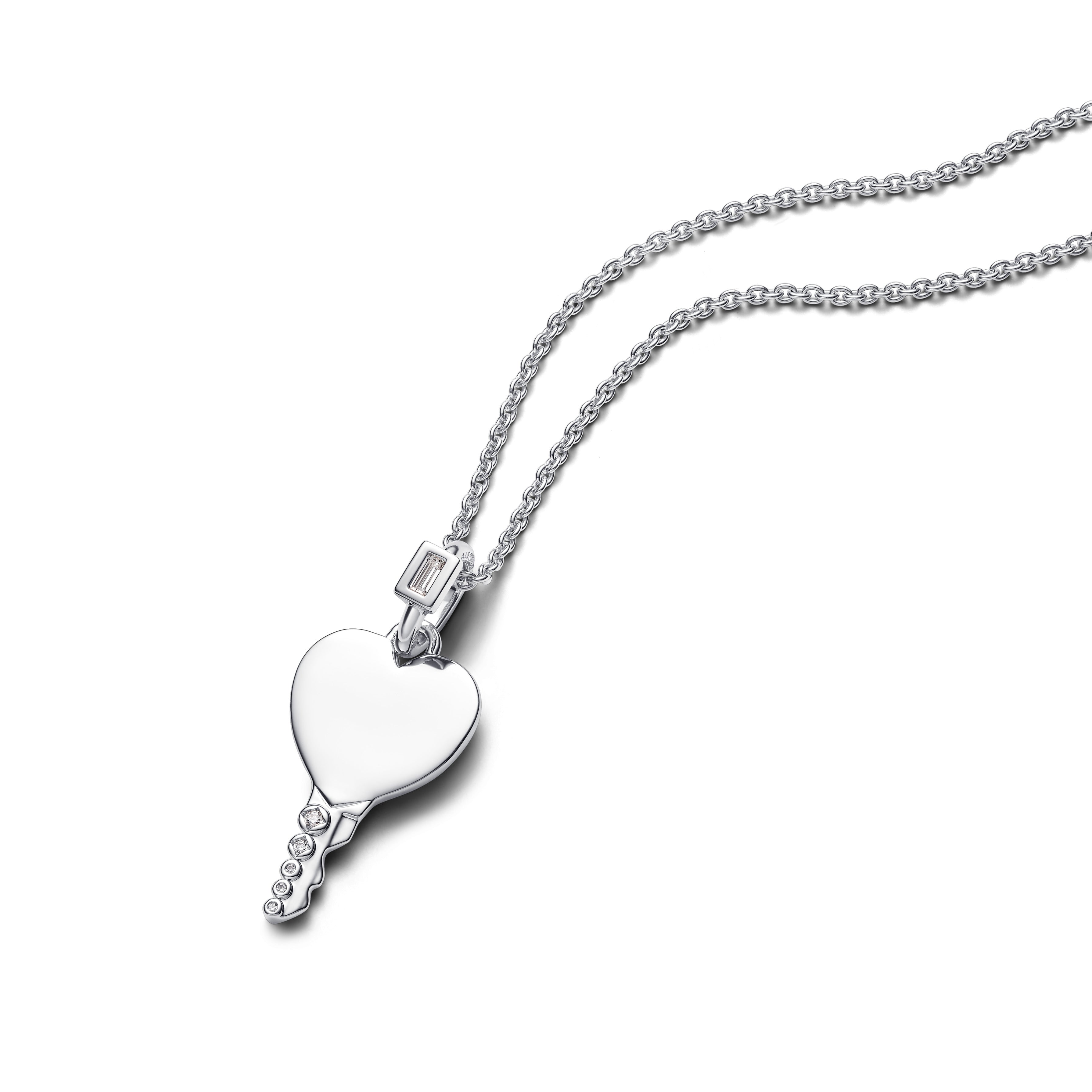 Engravable Heart Key Pendant