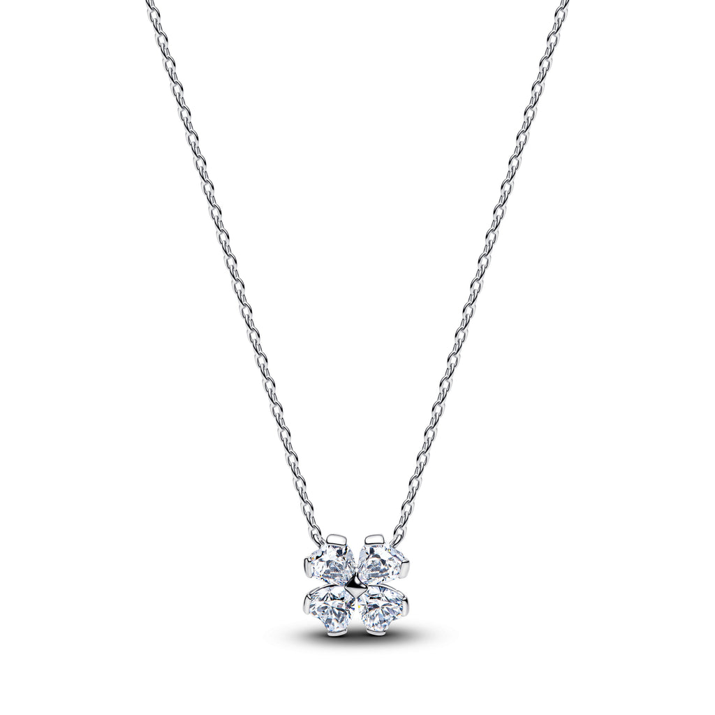 Sparkling Lucky Clover Pendant Necklace