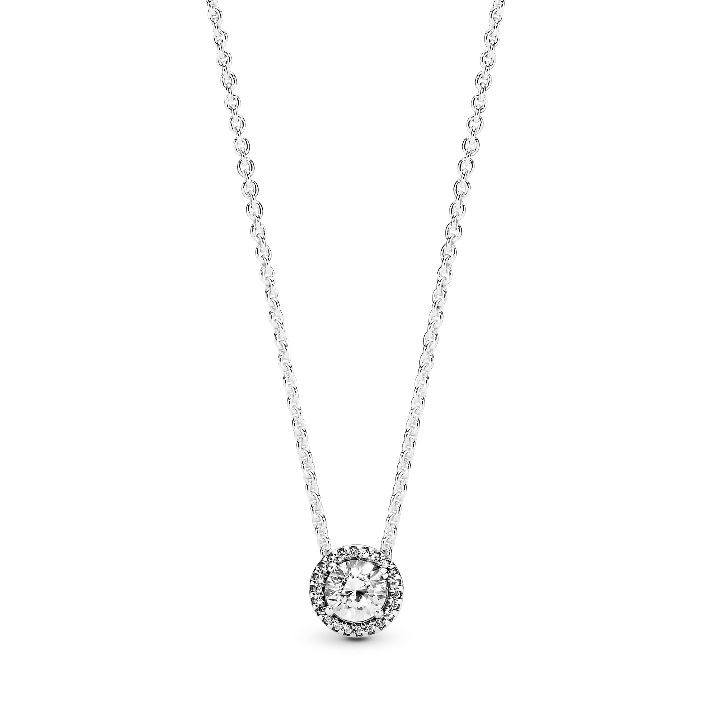 Round Sparkle Halo Necklace