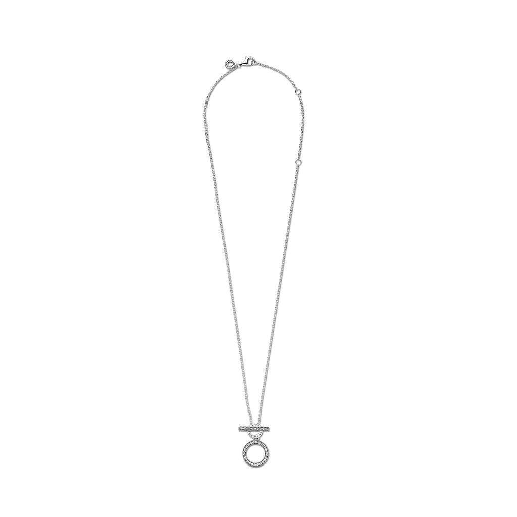 Double Hoop T-bar Necklace