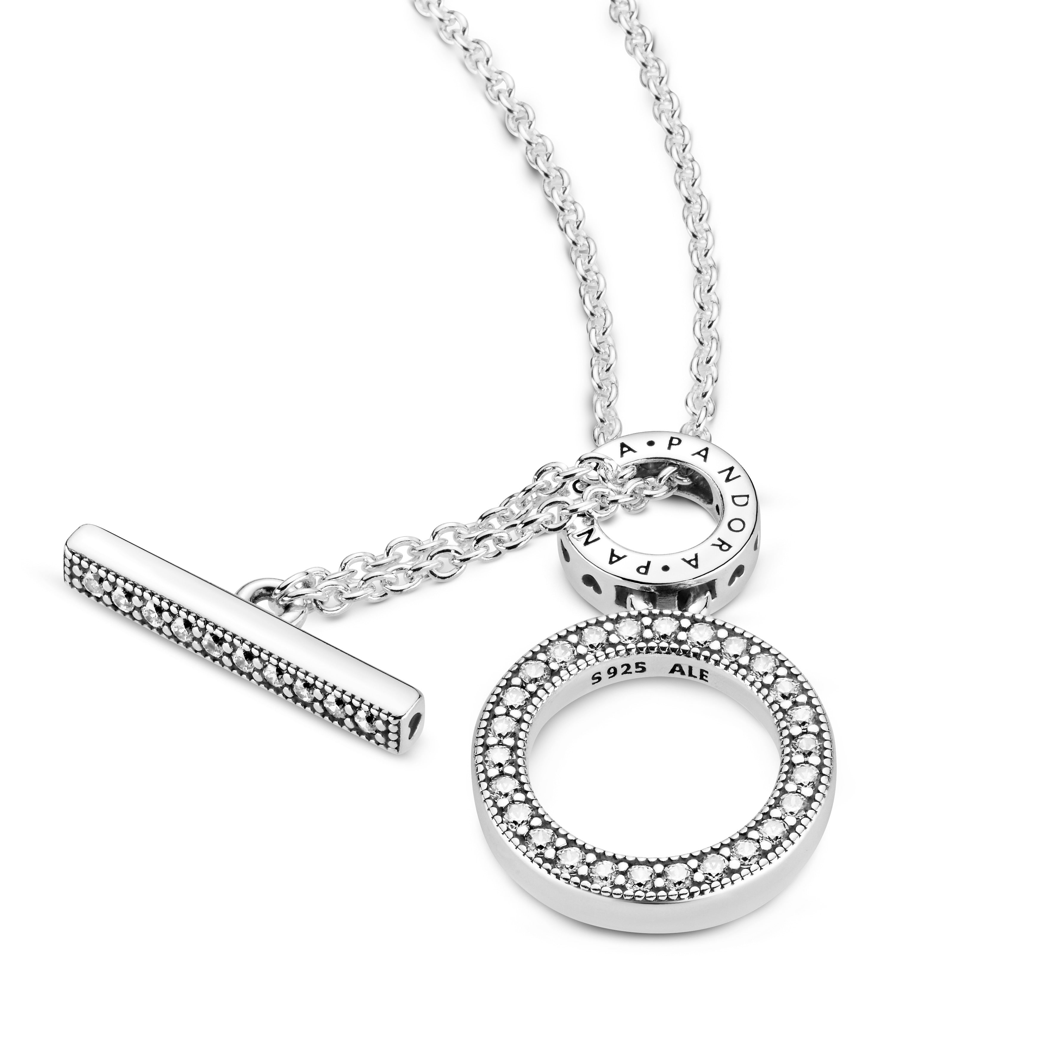 Double Hoop T-bar Necklace