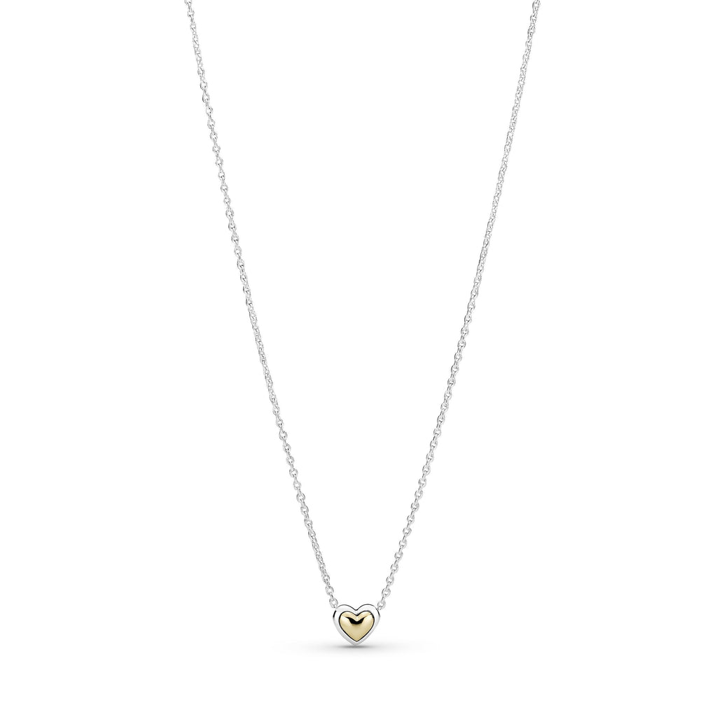 Domed Golden Heart Collier Necklace