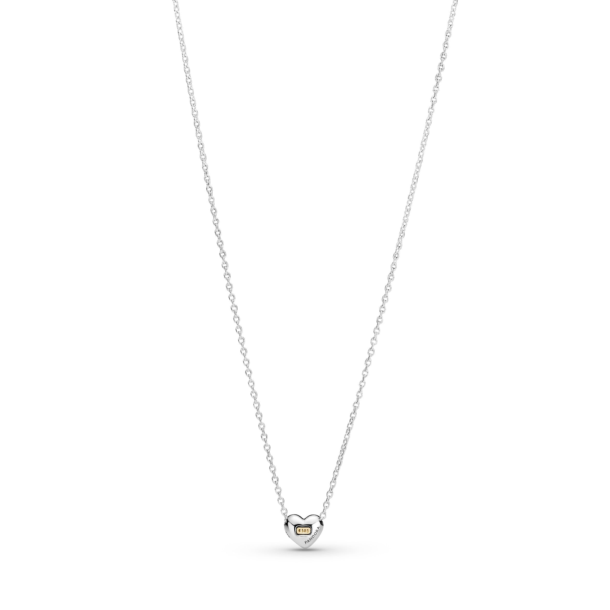 Domed Golden Heart Collier Necklace