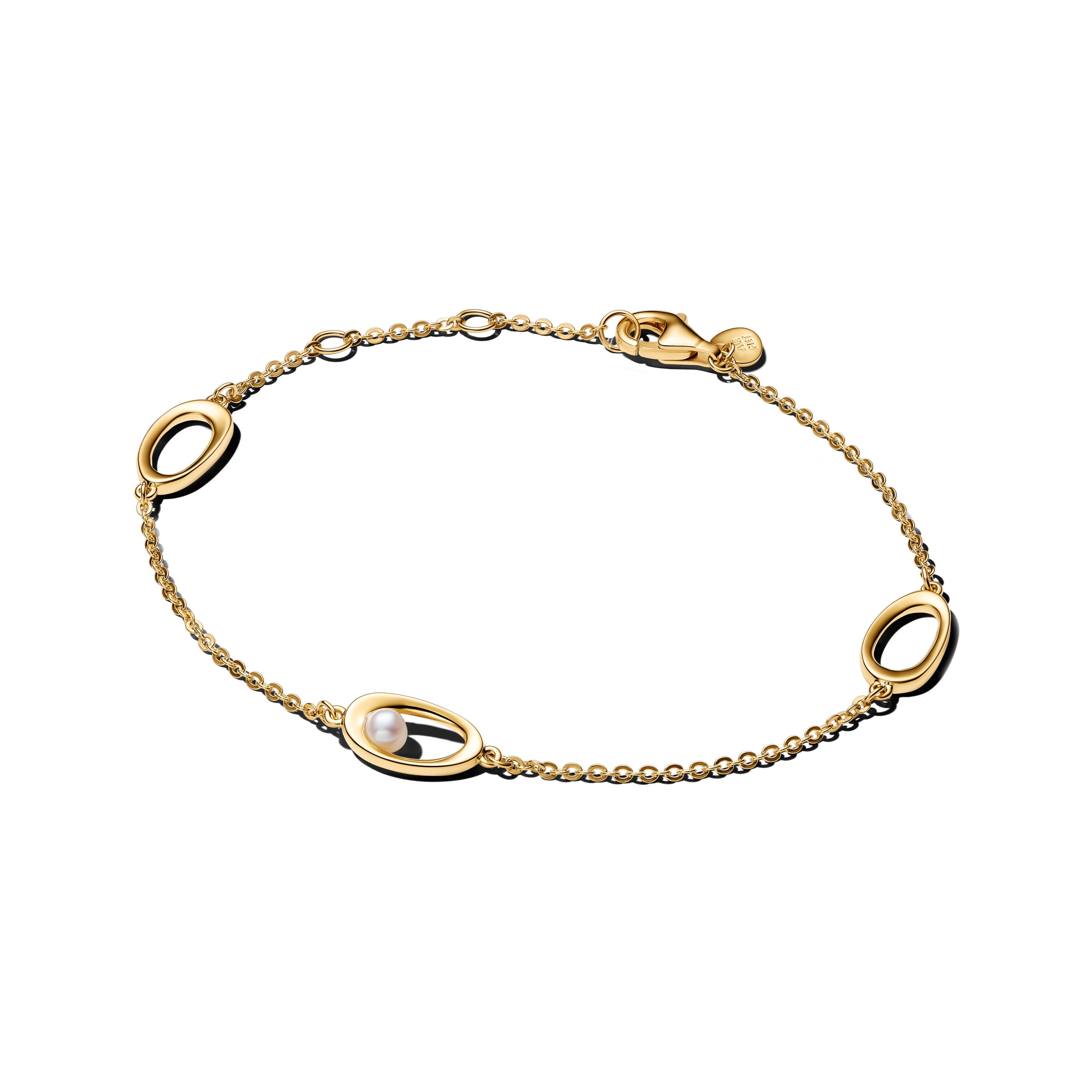 Organically Shaped Oval & Treated Freshwater Cultured Pearl Bracelet