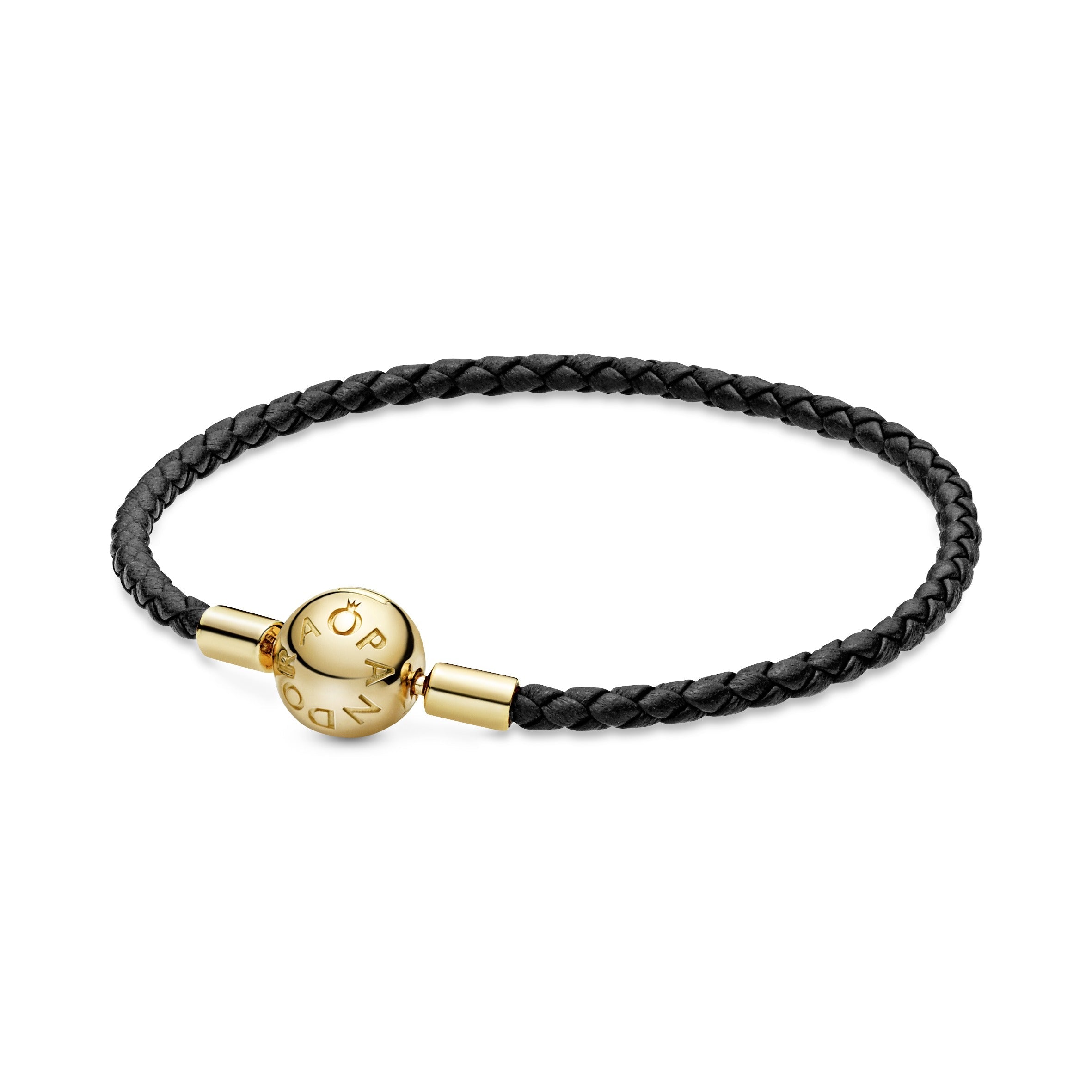 Pandora Moments Black Woven Leather Bracelet