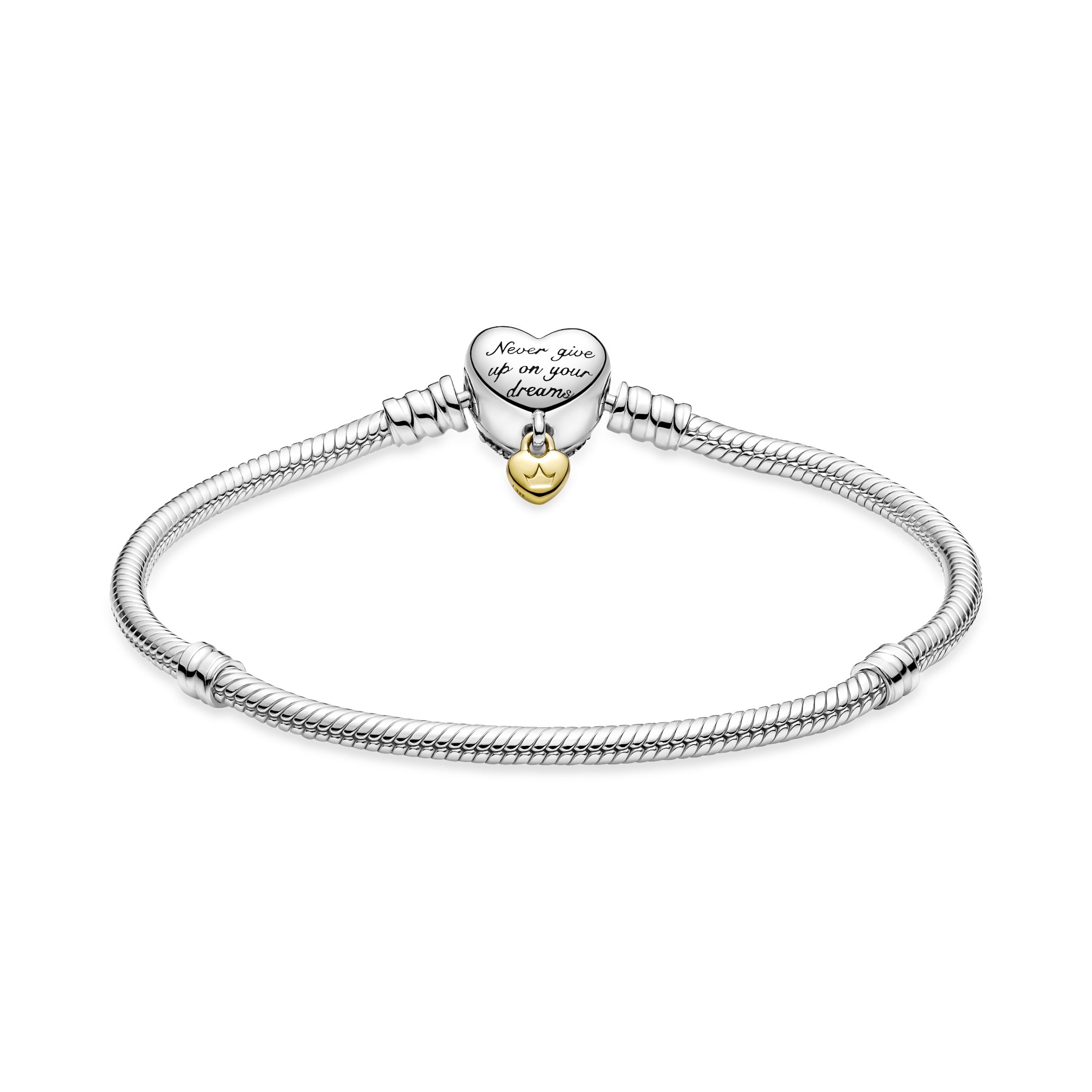 Disney Princess Pandora Moments Heart Snake Chain Bracelet