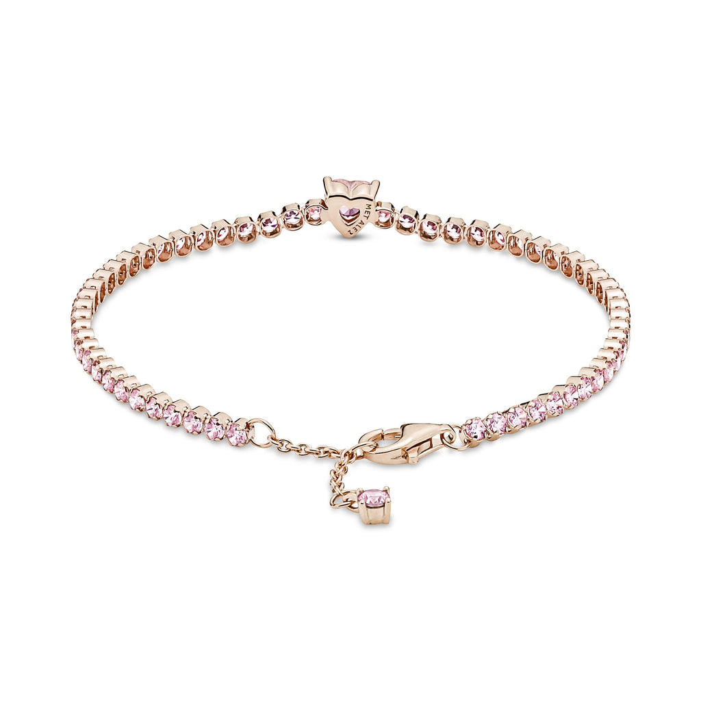 Sparkling Heart Tennis Bracelet